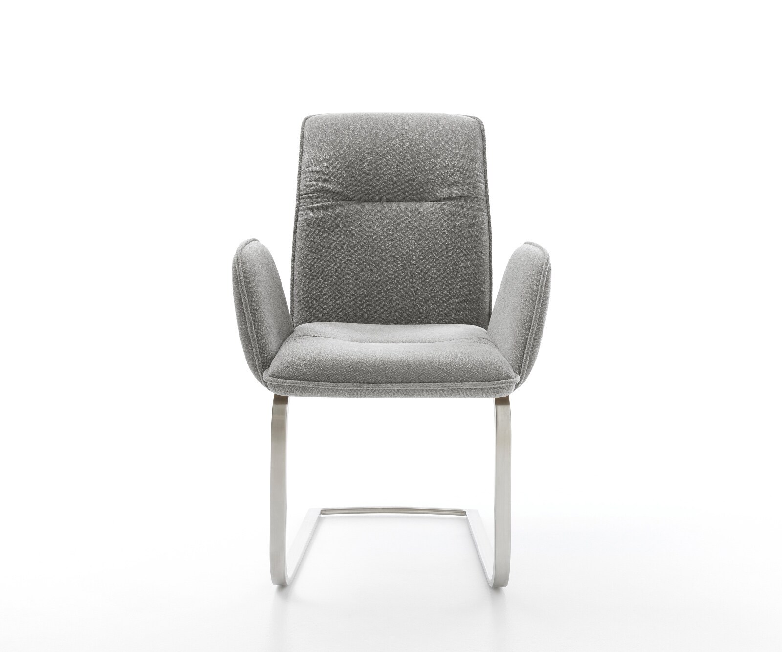 Конзолен стол Vinja-Flex текстурирана тъкан меко сиво конзолен стол плосък от неръждаема стомана 2