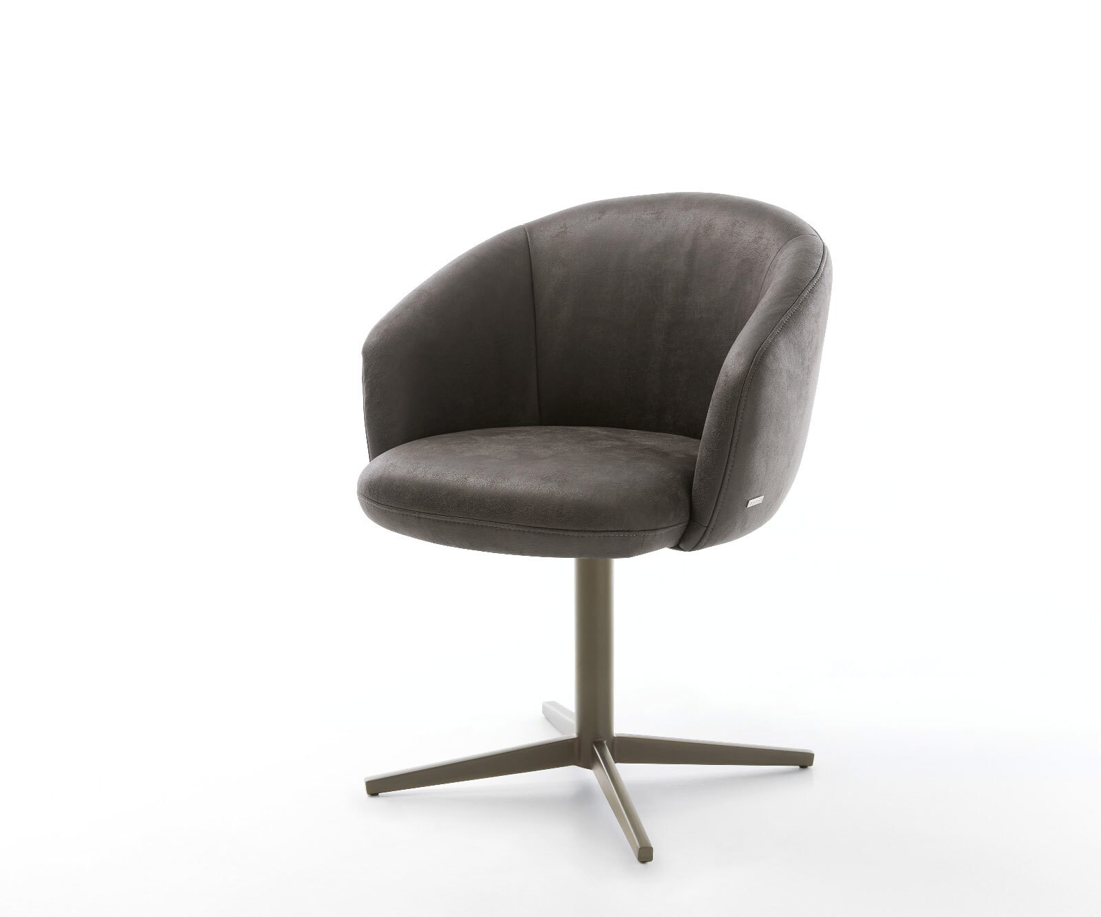 Врътящ се стол с подлакътници Микрофибър Антрацит Винтидж Офис основа  Titan 360° въртящ се Покет пружина Caja-Flex 1