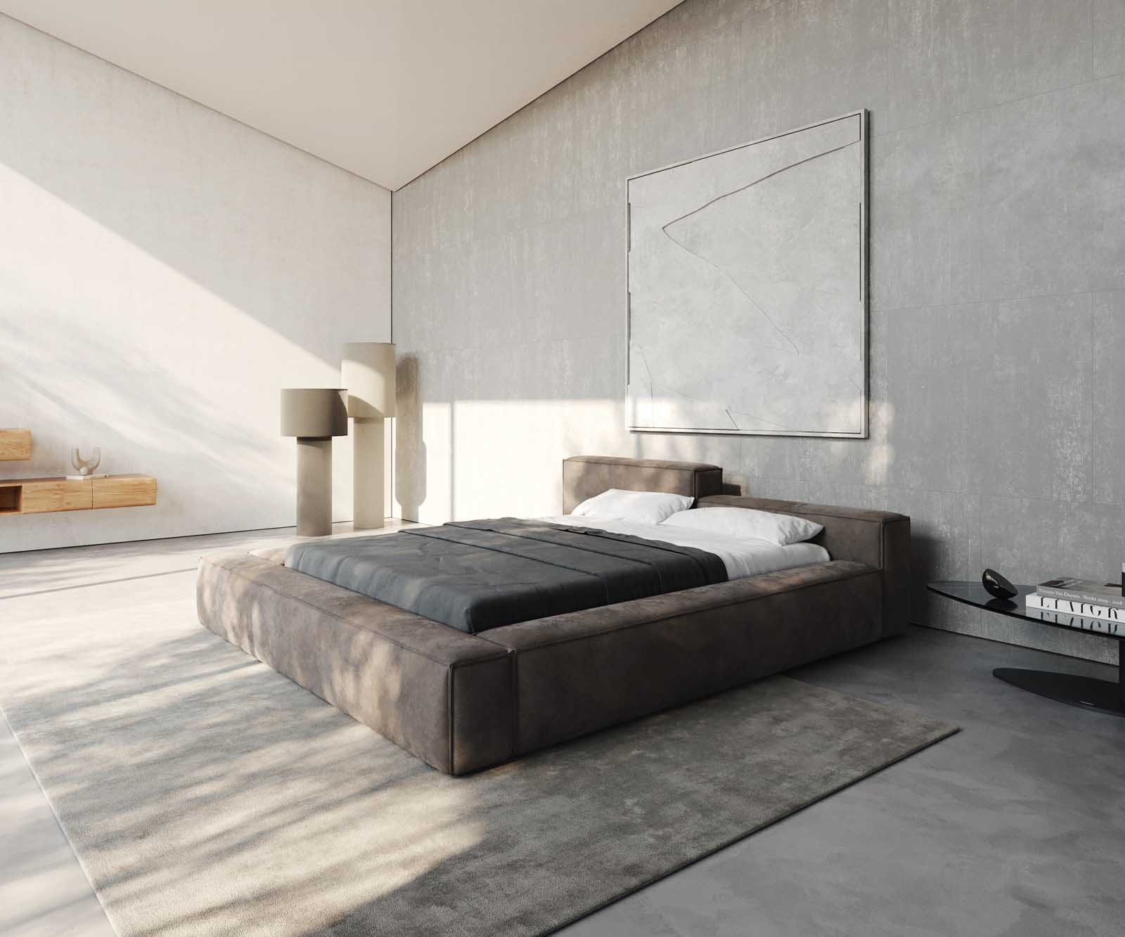 Тапицирано легло Kalinea 140x200 cm микрофибър сив Тапицирано легло Kalinea 140x200 cm микрофибър сив