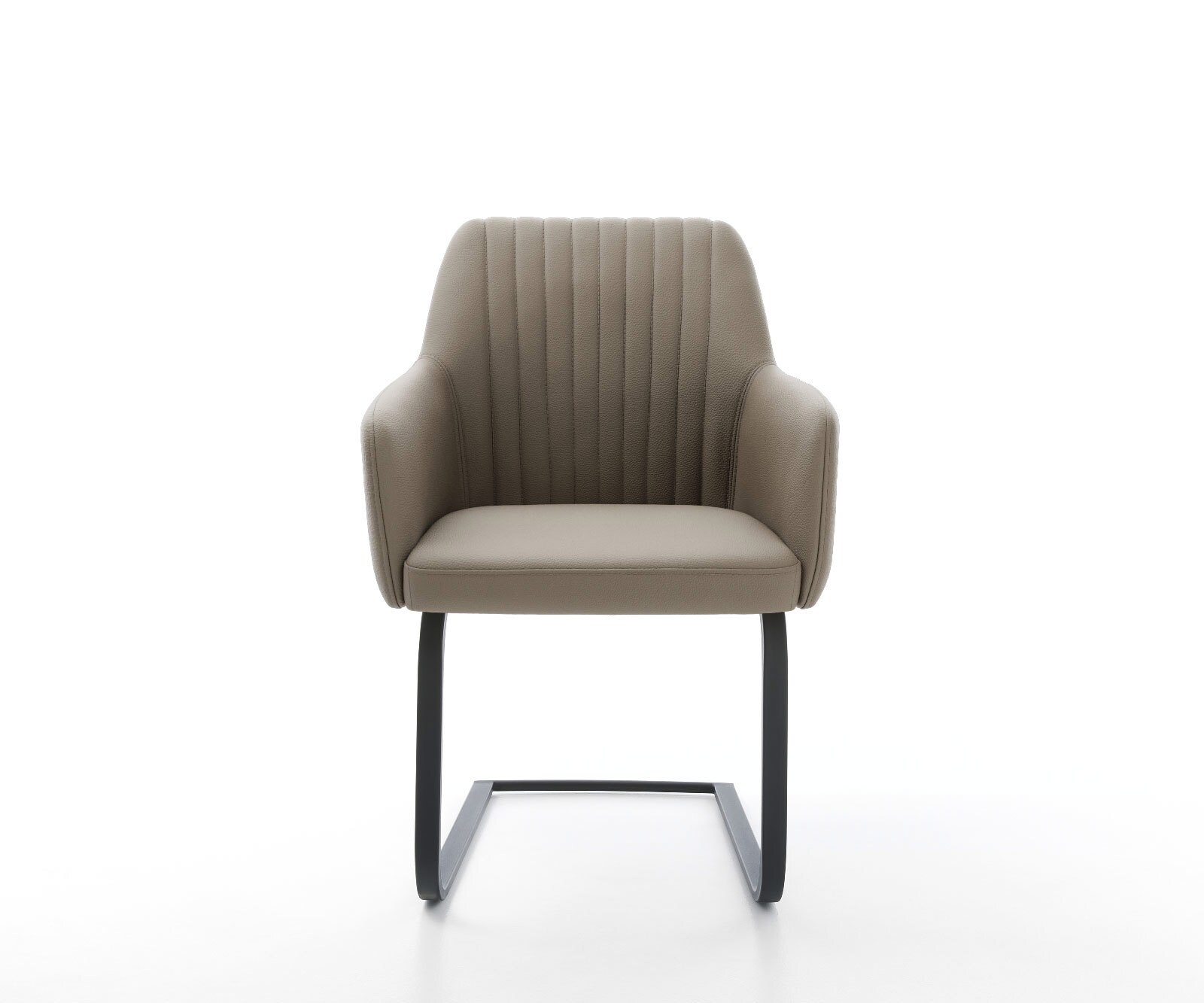 Люлеещ стол Естествена кожа Сиво-Кафяв Конзолен крак плосък Черен Greg-Flex 2