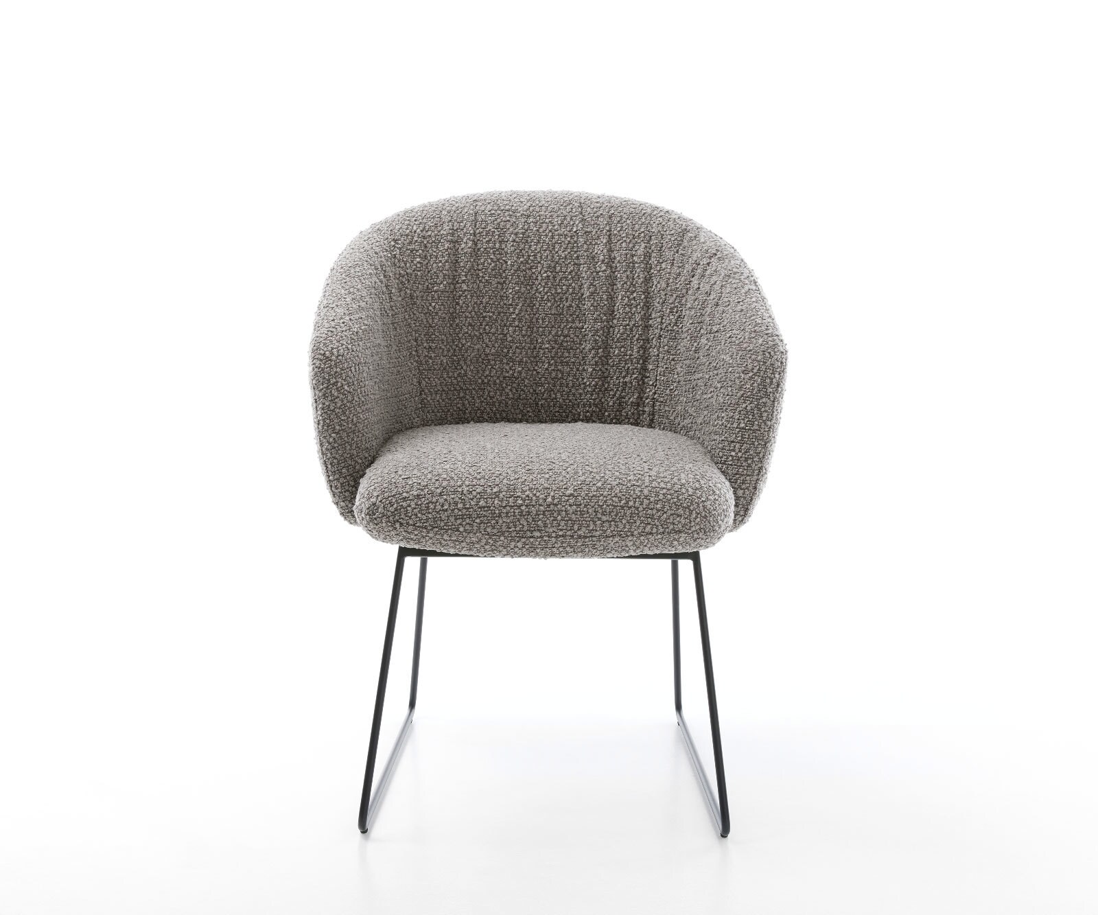 Стол Букле Сребристосив Извити крака Черни Покет пружина Caja-Flex 2