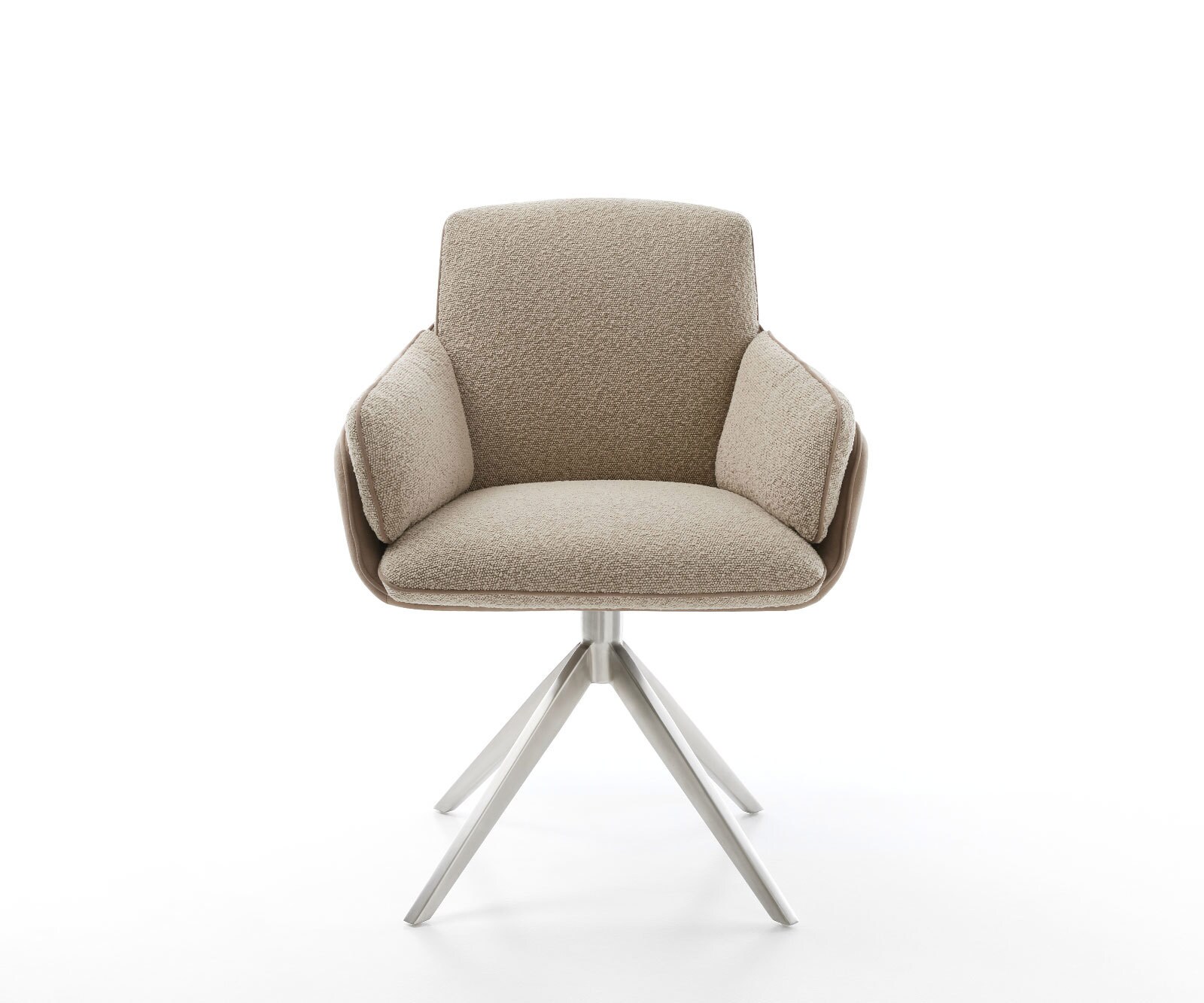 Luan-Flex въртящ се стол с подлакътници Материал микс кал Кръстосана рамка широка неръждаема стомана 360° въртене Функция люлеене 2