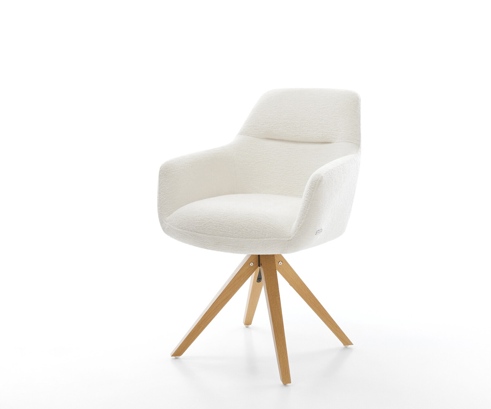 Въртящ се стол Pejo-Flex Bouclé Soft Beige Дървена рамка ъглова естествена 180° въртене Ядро от джобни пружини 1