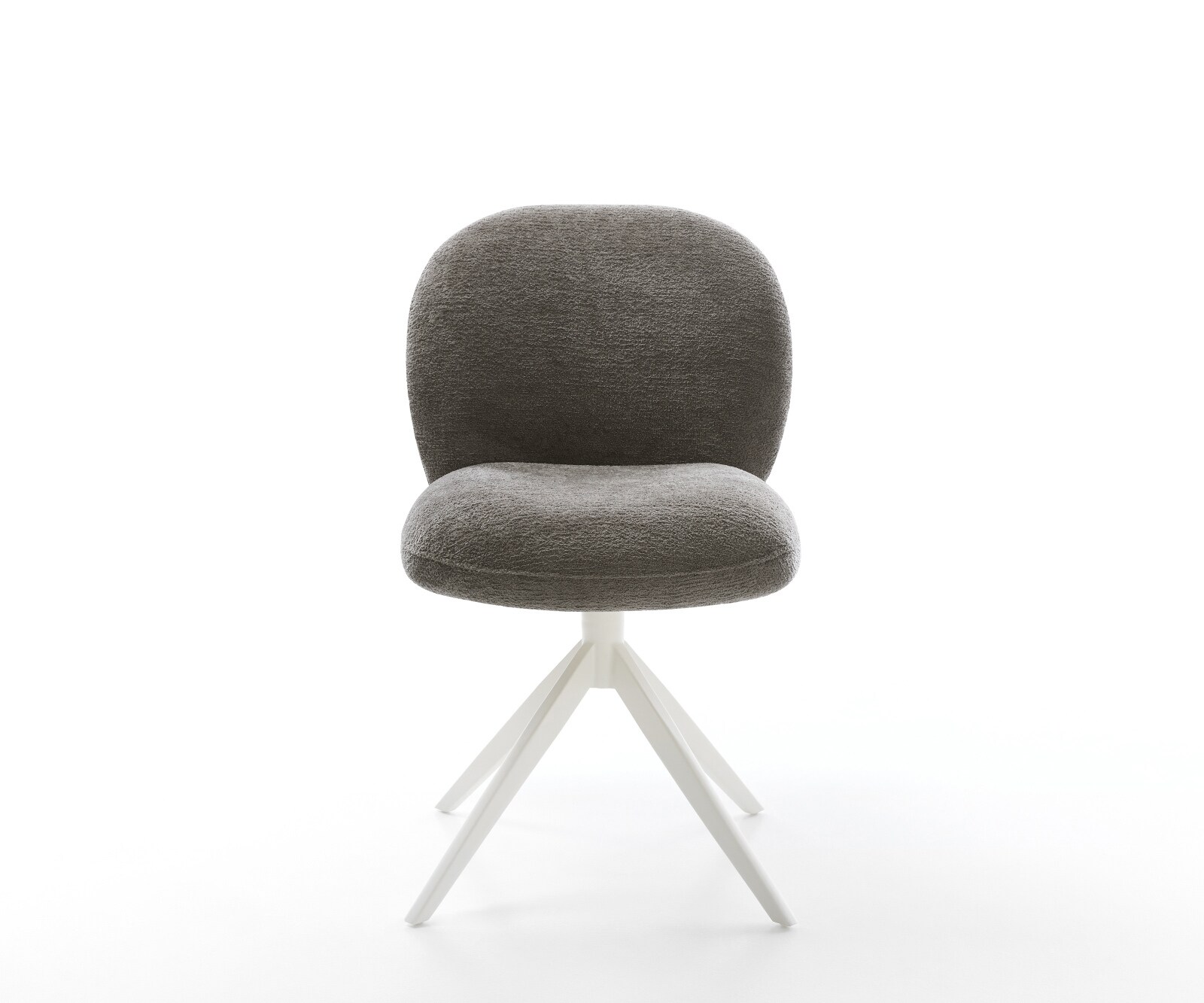 Въртящ се стол Nube-Flex Bouclé Soft Mud Кръстосана рамка широка Бяла Въртяща се на 360° люлееща се функция Ядро от джобни пружини 2
