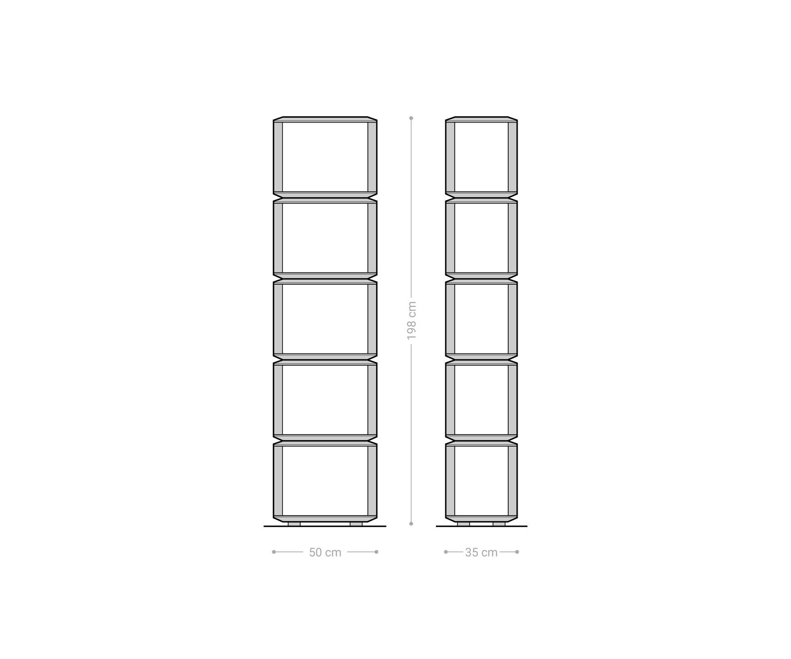 Стоящ рафт Sakura 50x200 cm естествена акация 5 отделения 6