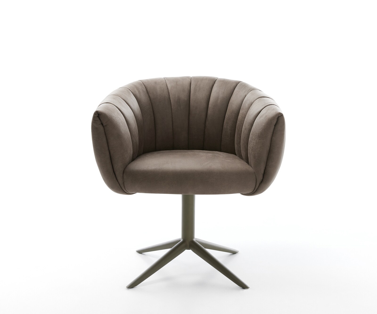 Въртящ се стол Jada-Flex микрофибър сив цвят винтидж база ефект покритие титан 360° въртяща се люлееща се функция сърцевина от джобни пружини 1