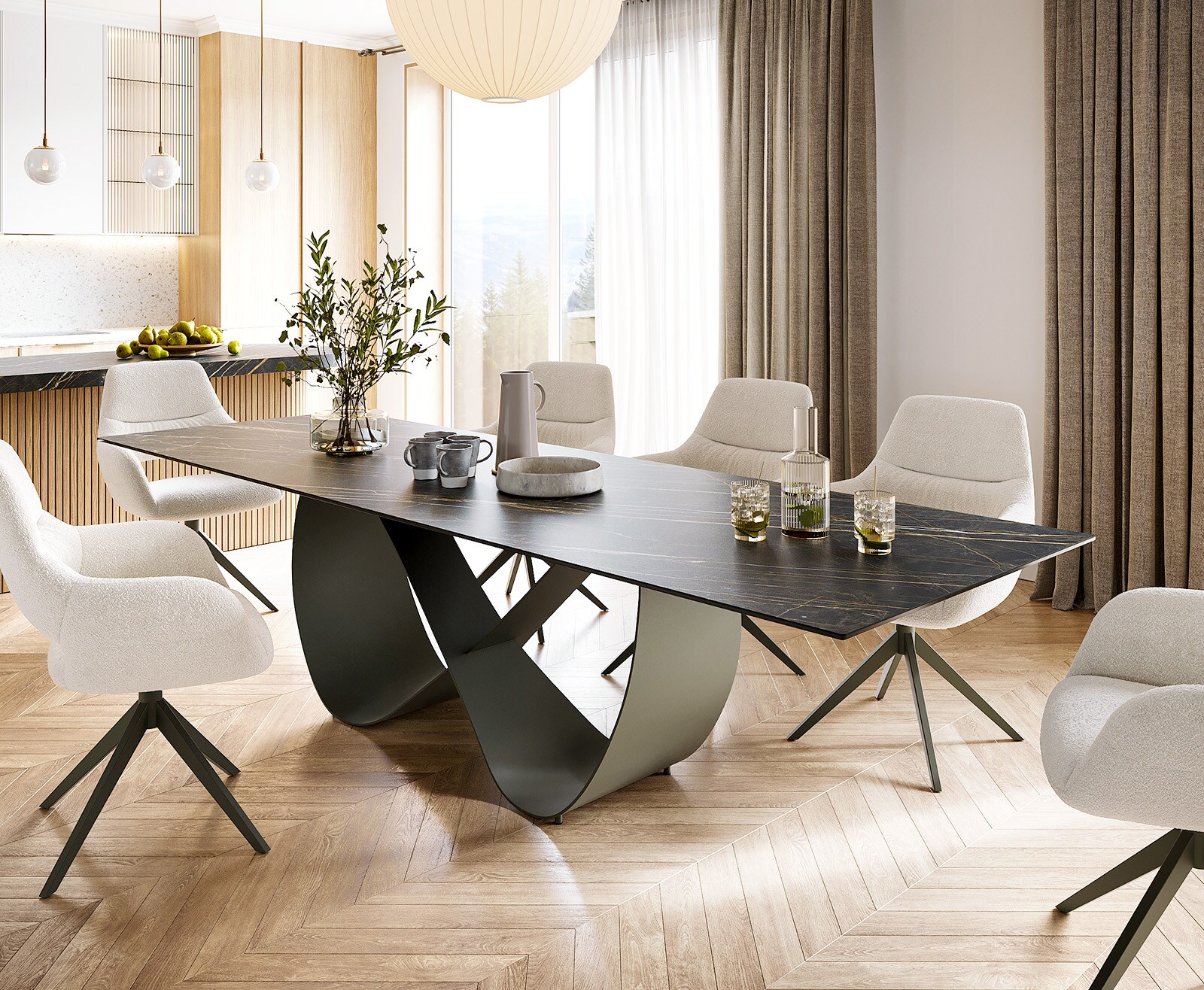 Маса 300x100 Keramik Laminam® Noir Desir Кафяв Infinity Метал Ефектенфиниш Titan Edge