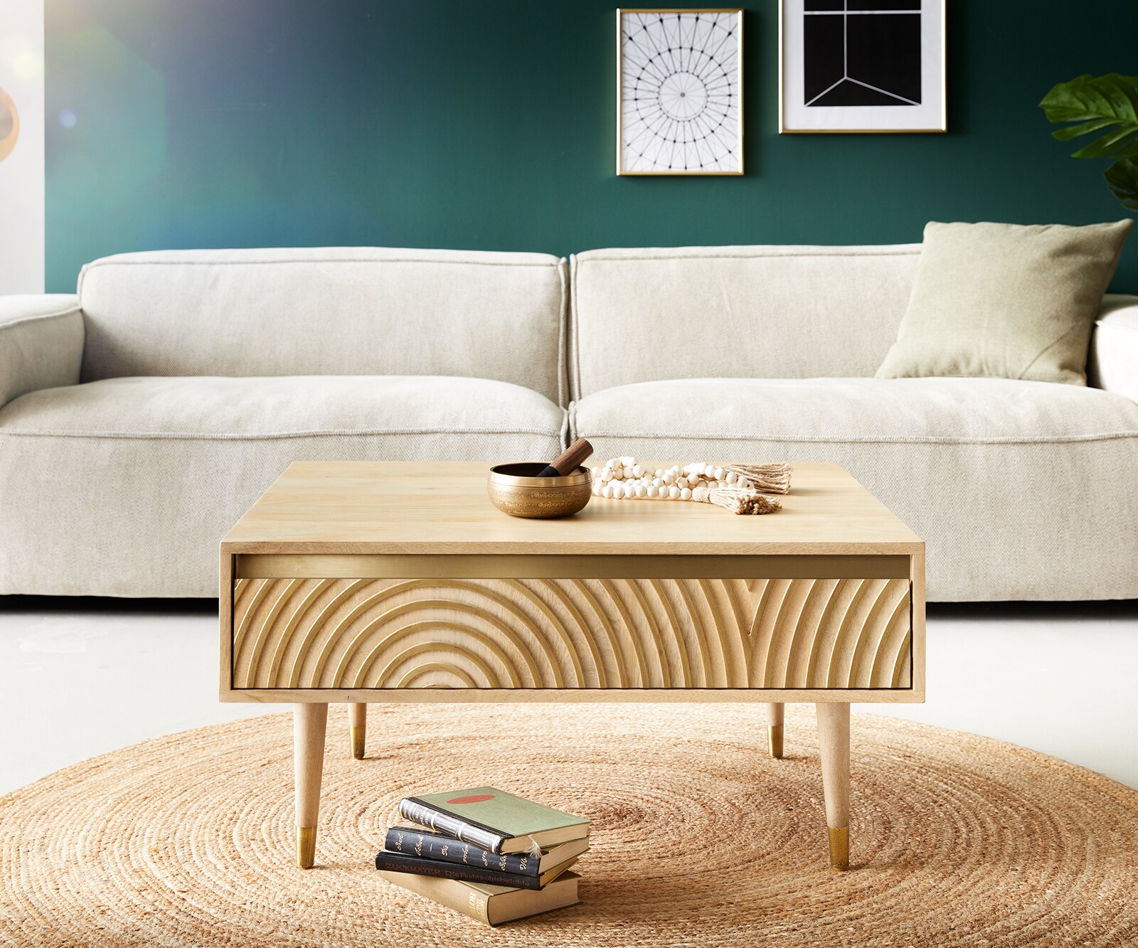 Couchtisch Budaya Mango Natur Fuß rund 2