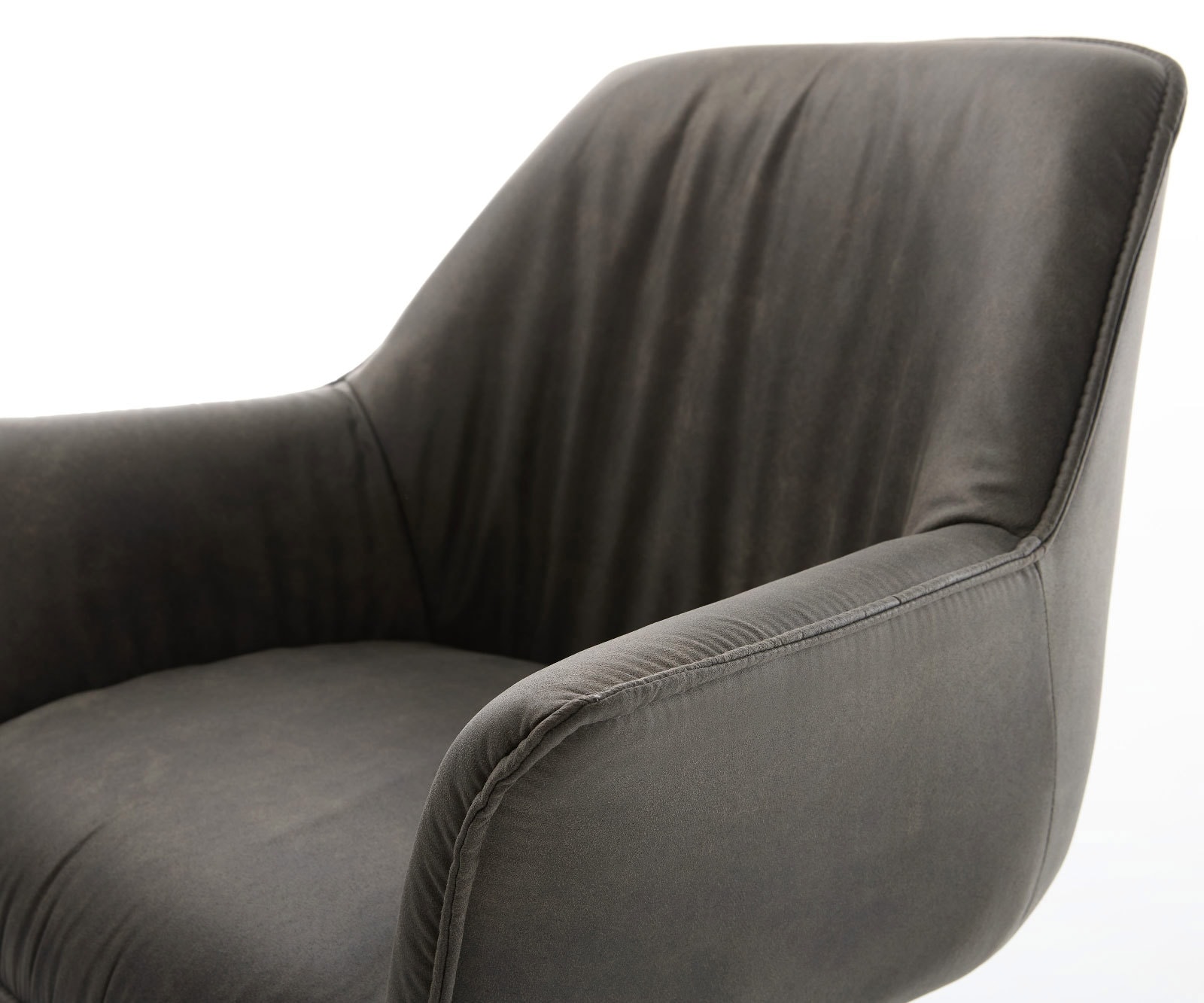 Врътящ се стол с подлакътници Антрацит Винтидж Конус крак плосък Неръждаема стомана 360° въртящ се Keila-Flex 4