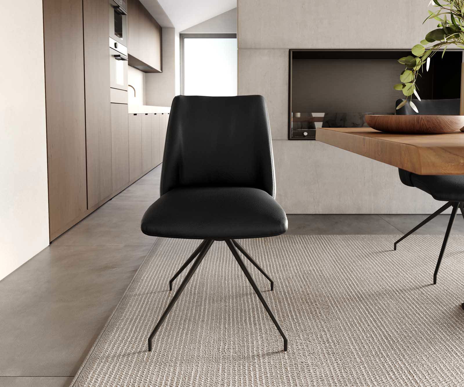 Врътящ се стол Естествена кожа Черен Конус крак кръгъл Черен 180° въртящ се Покет пружина Elso-Flex 1 Врътящ се стол Естествена кожа Черен Конус крак кръгъл Черен 180° въртящ се Покет пружина Elso-Flex 1