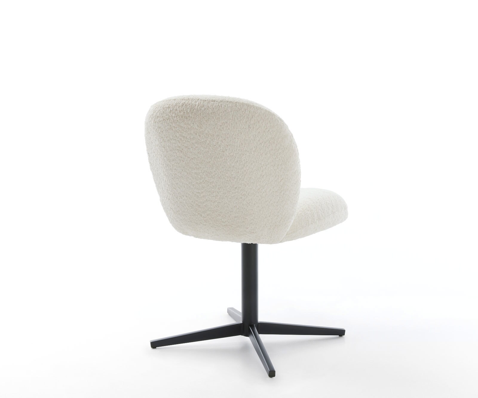 Врътящ се стол Букле Бял Офис основа Черен 360° въртящ се Покет пружина Nube-Flex 5