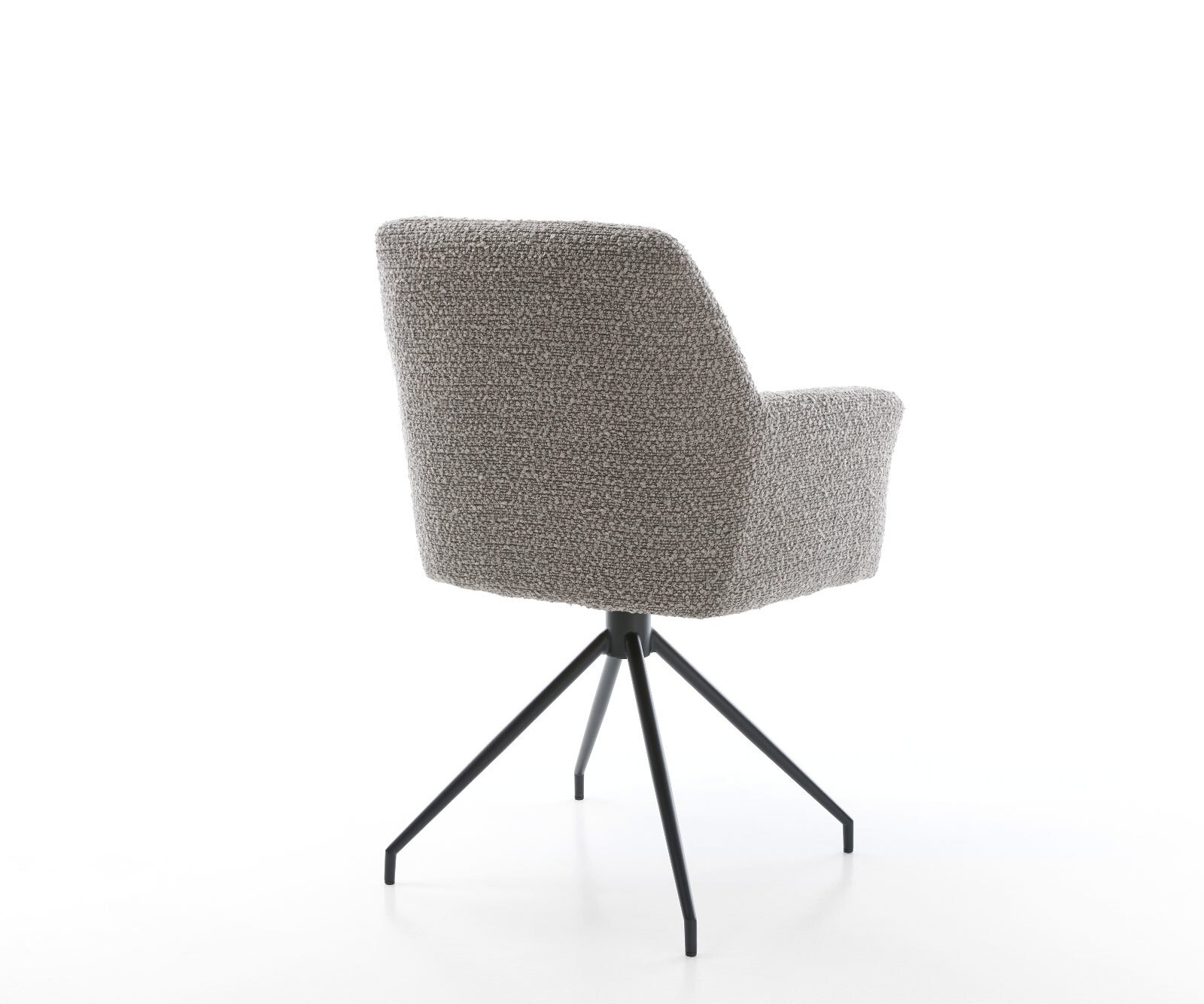 Врътящ се стол с подлакътници Букле СребристСив Конус крак кръгъл Черен 180° въртящ се Покет пружина Xana-Flex 5