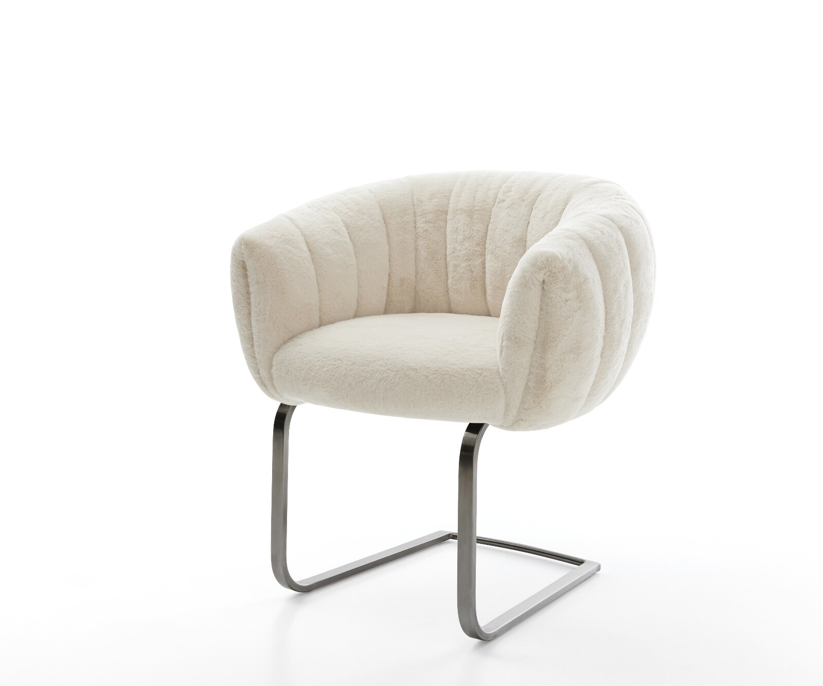 Стол с конзола Jada-Flex плюшен кремаво-бял Стол с конзола плосък графит с джобни пружини