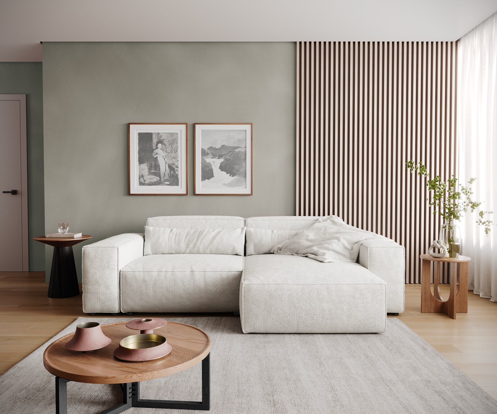 Ъглов диван L 260x160 cm Букле Крем-Бял Варианти лежанка Sirpio 2