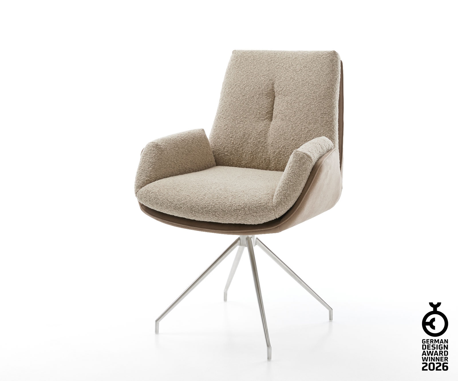 Въртящ се стол Clea-Flex материал микс Кръстосана рамка конусовидна неръждаема стомана 180° въртене