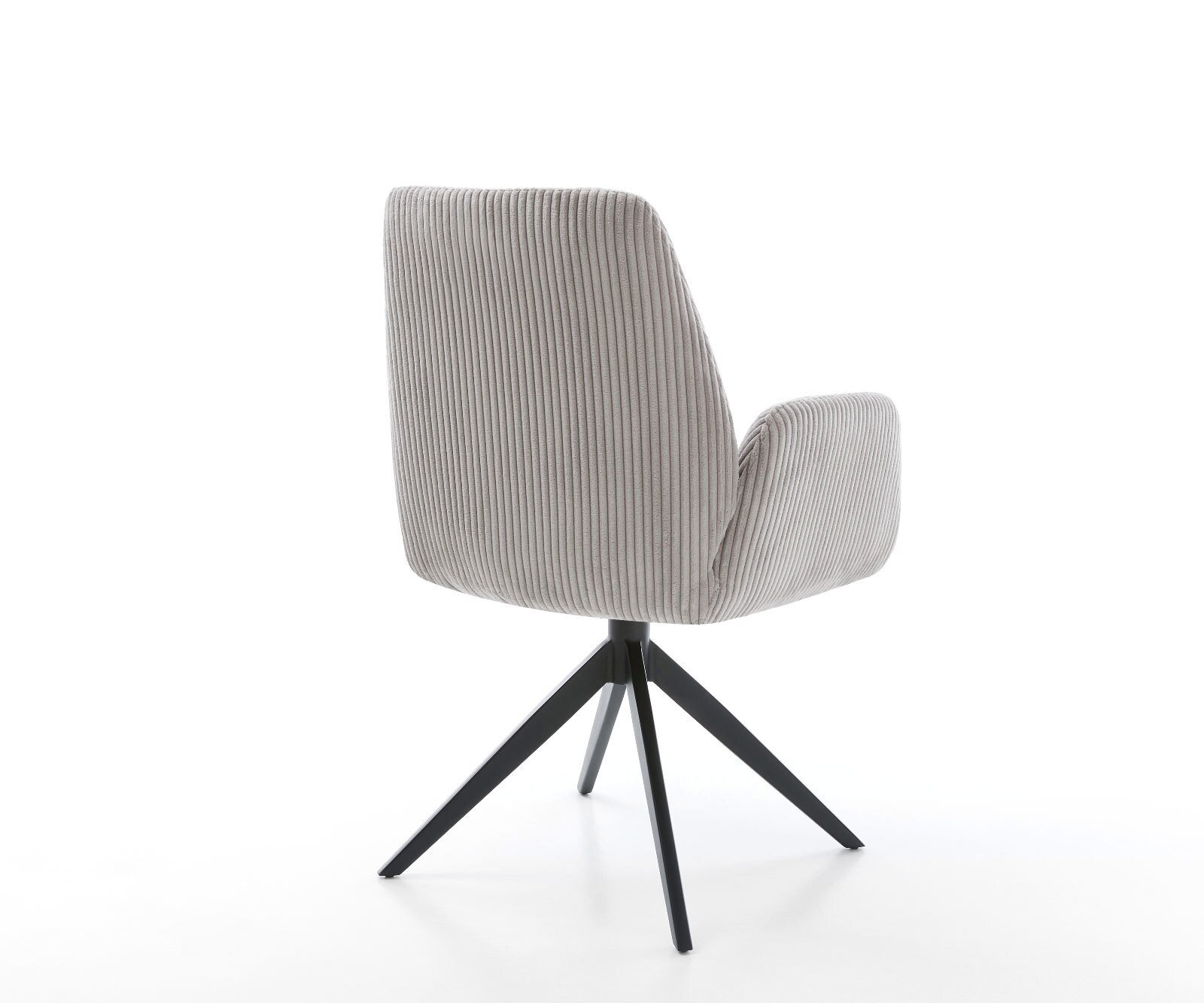 Въртящ се стол Zoa-Flex Cord сребристо-сив Кръстосана рамка широка черна 360° въртене Люлееща се функция Ядро от джобни пружини 4