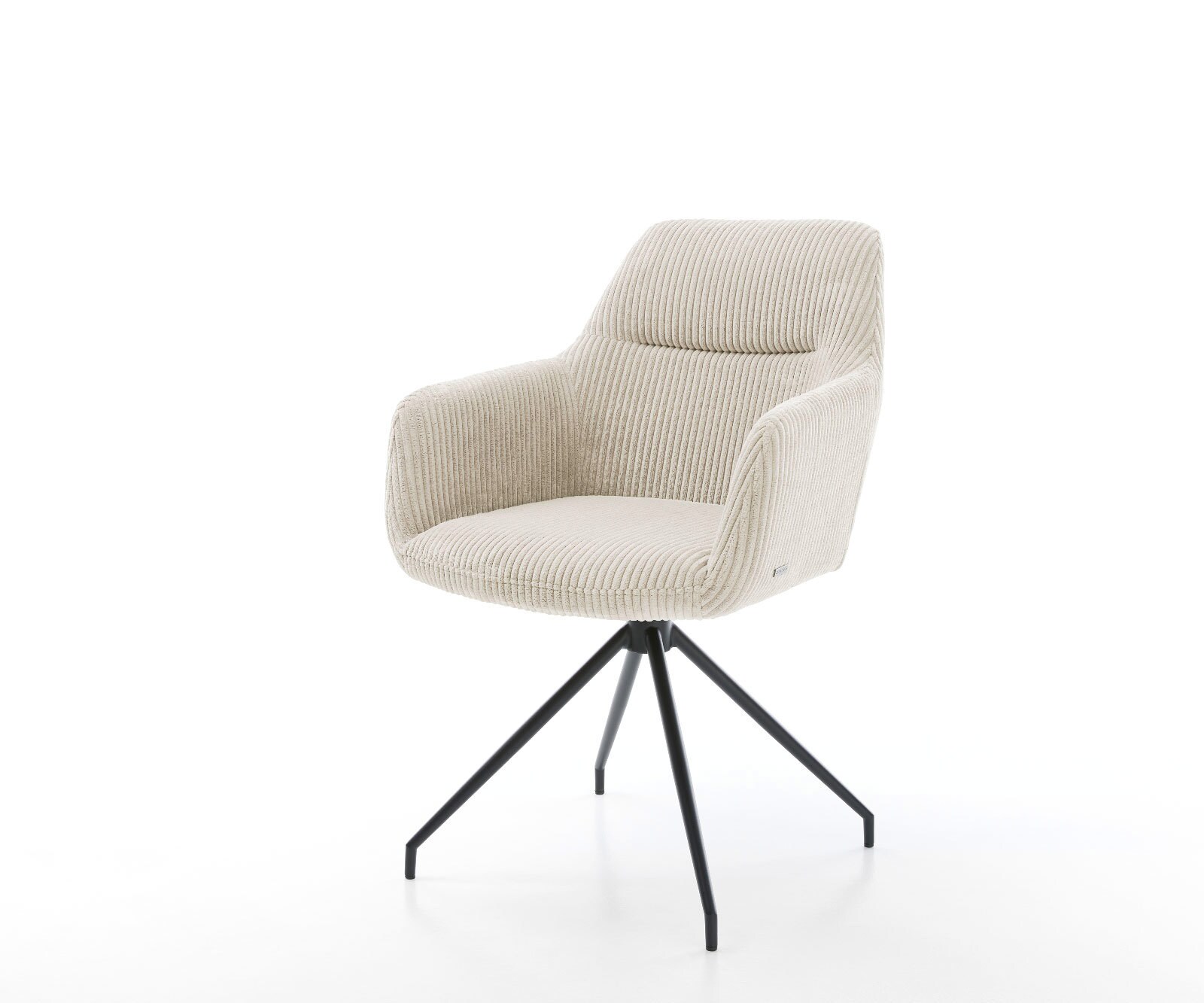 Врътящ се стол Корд Бежов Конус крак кръгъл Черен 180° въртящ се Pejo-Flex 1