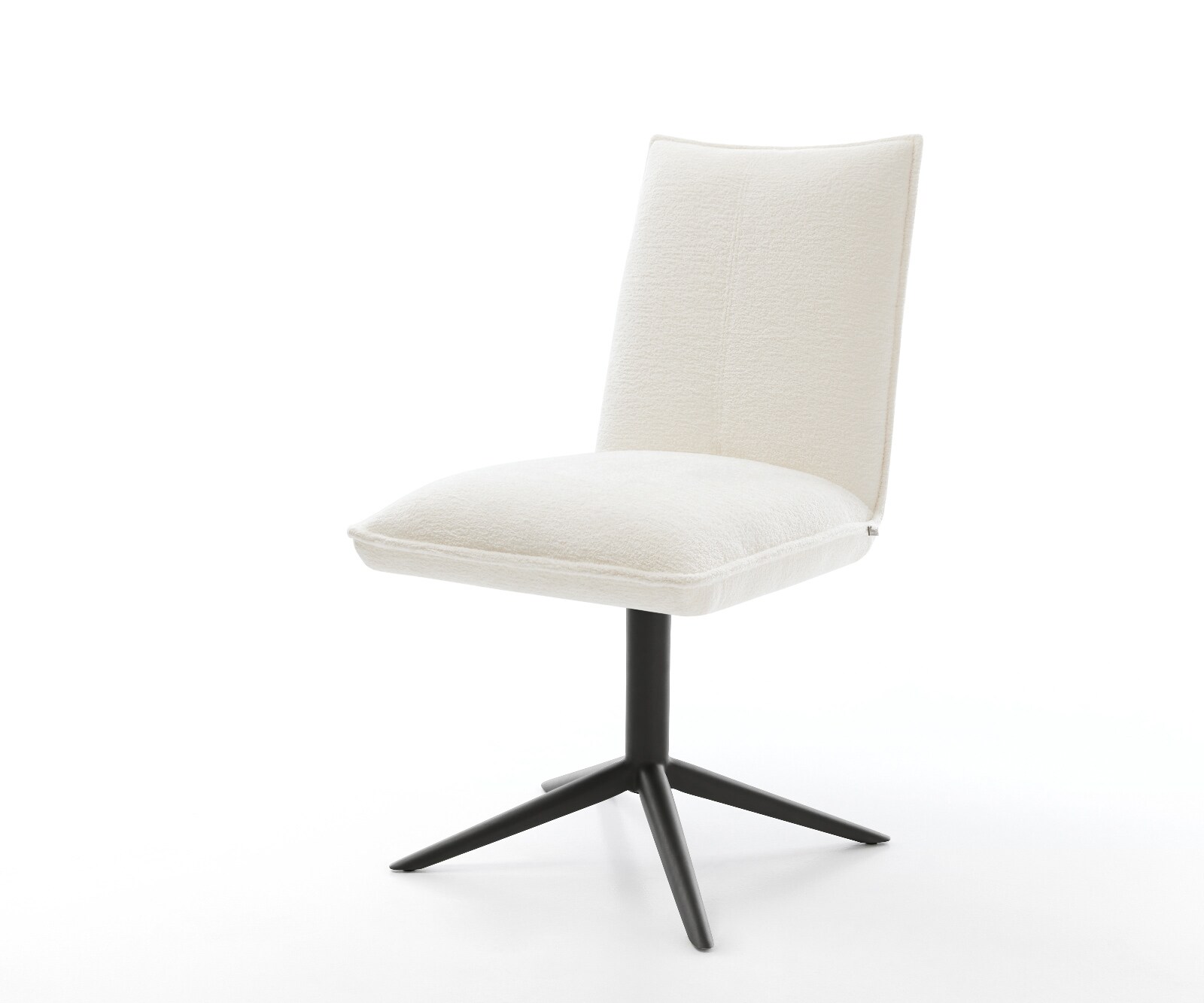 Въртящ се стол Lelio-Flex Bouclé Soft Beige База черна Въртене на 360° Люлееща се функция Ядро от джобни пружини 1