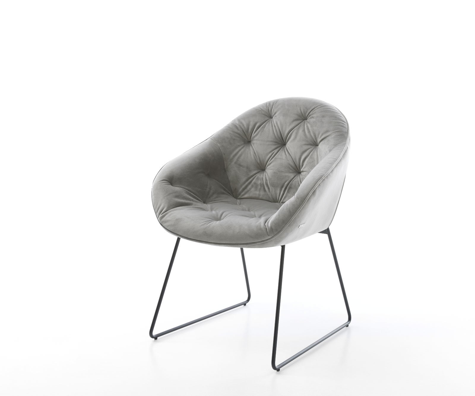 Кресло Сив Кадифе Извити крака Черни Gaio-Flex Кресло Сив Кадифе Извити крака Черни Gaio-Flex