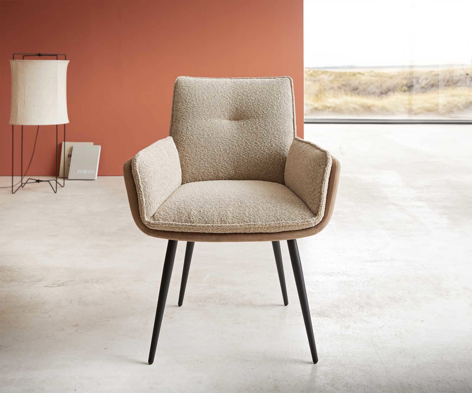 Трапезен стол Nela-Flex материал микс крака черни 1 Трапезен стол Nela-Flex материал микс крака черни 1