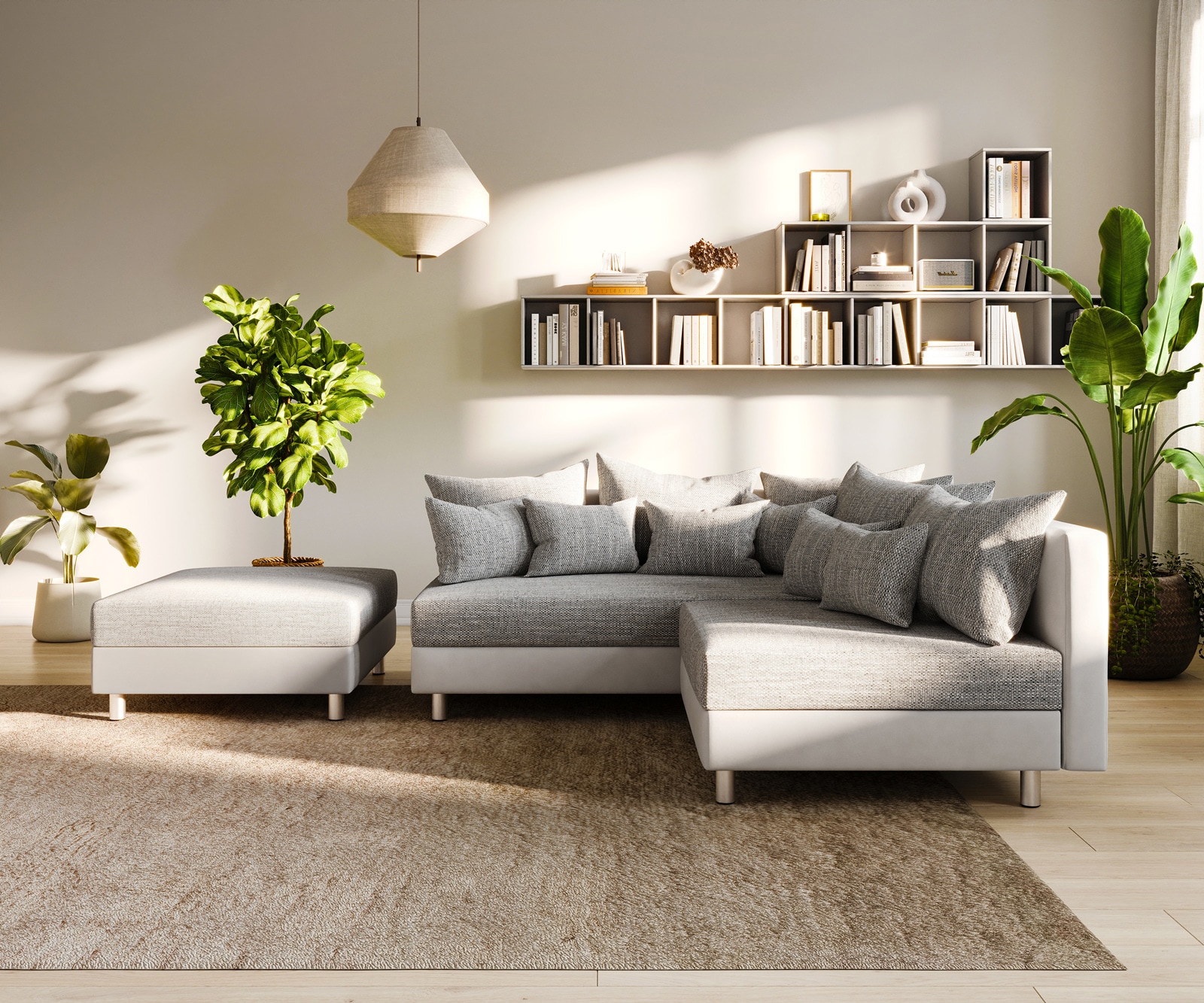 Ъглов диван Кафяв античен вид модулна лежанка дясна Clovis 2