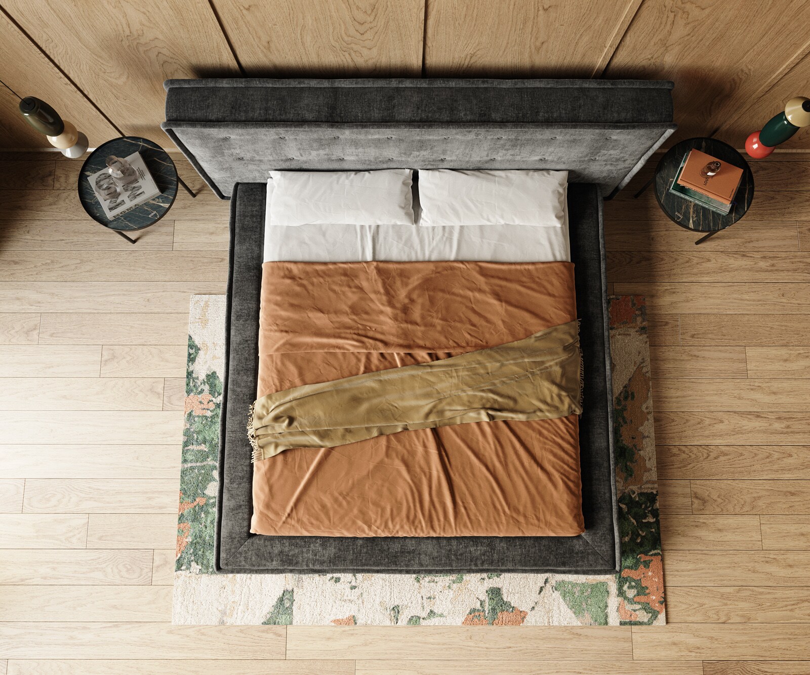 Тапицирана рамка за легло Filikos 180x200 cm шенил антрацит 5