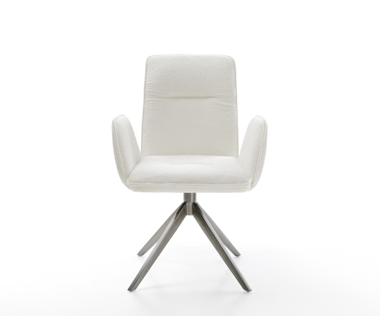 Въртящ се стол Vinja-Flex Bouclé Soft Beige Кръстосана рамка широка Графит Въртене на 360° Люлееща се функция 2