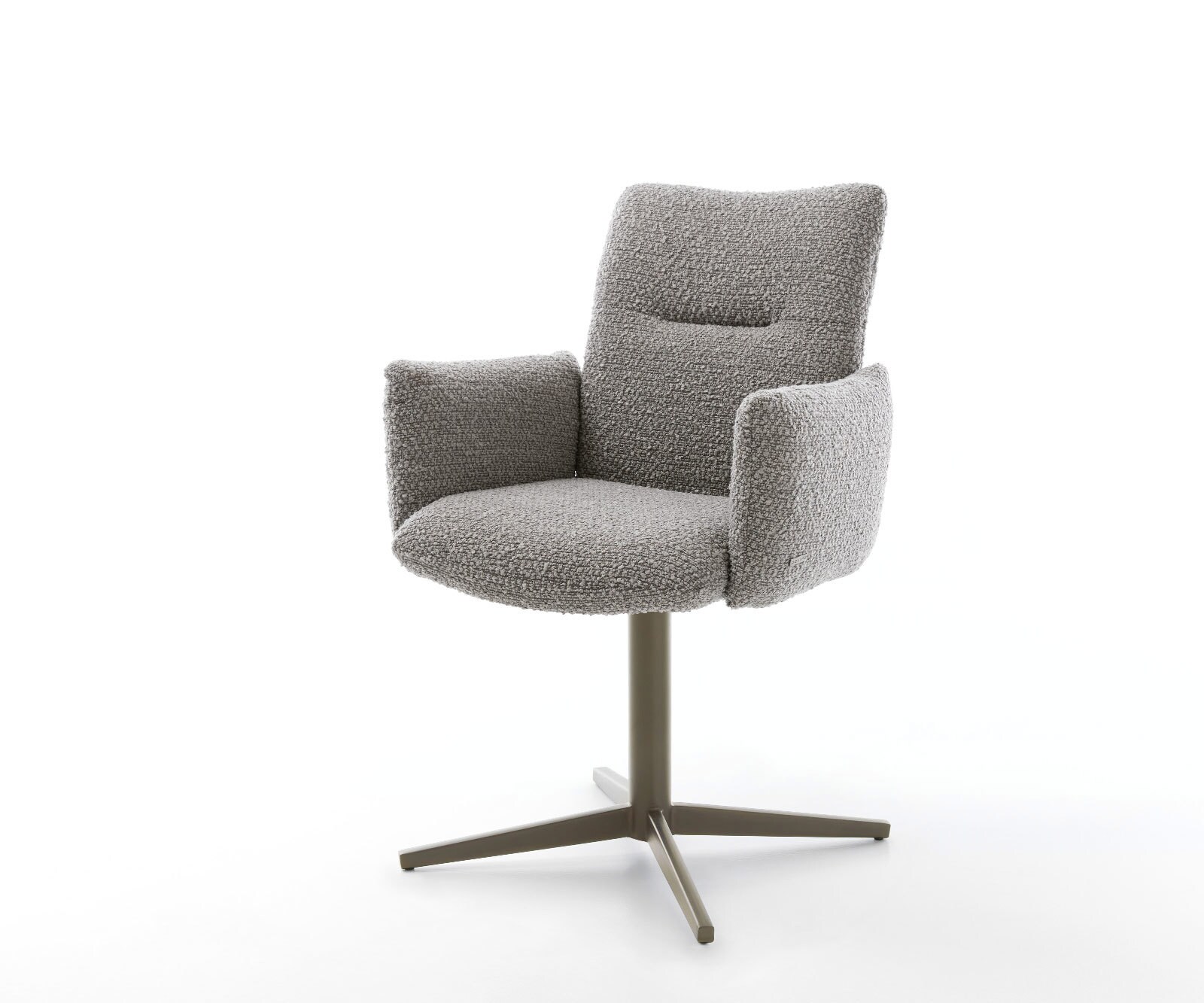 Врътящ се стол с подлакътници Букле СребристСив Офис основа  Titan 360° въртящ се Покет пружина Jova-Flex 1