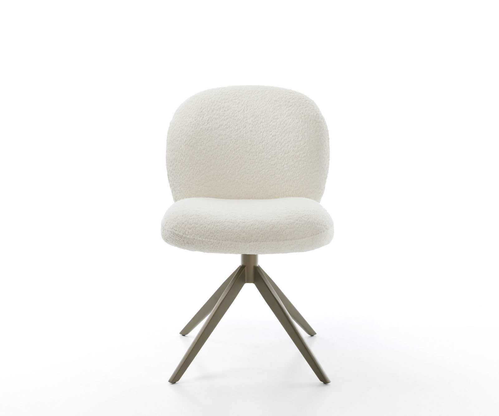 Въртящ се стол Nube-Flex Bouclé White Cross frame wide Effect finish Titanium 360° swivel Rocking function Pocket spring core 1