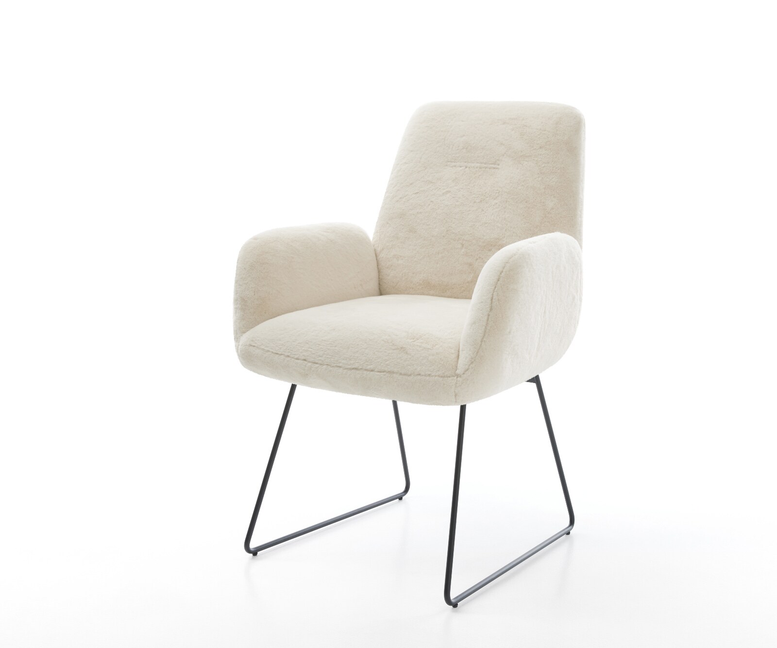 Стол за хранене Zoa-Flex плюшена кремаво-бяла основа с черни джобни пружини 1