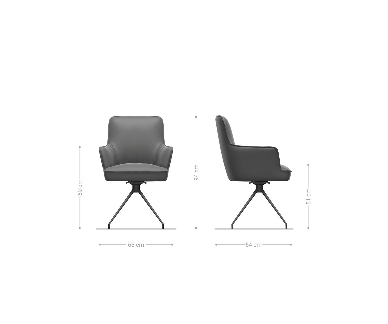 Врътящ се стол с подлакътници Букле Бял Конус крак кръгъл Черен 180° въртящ се Покет пружина Heira-Flex 6