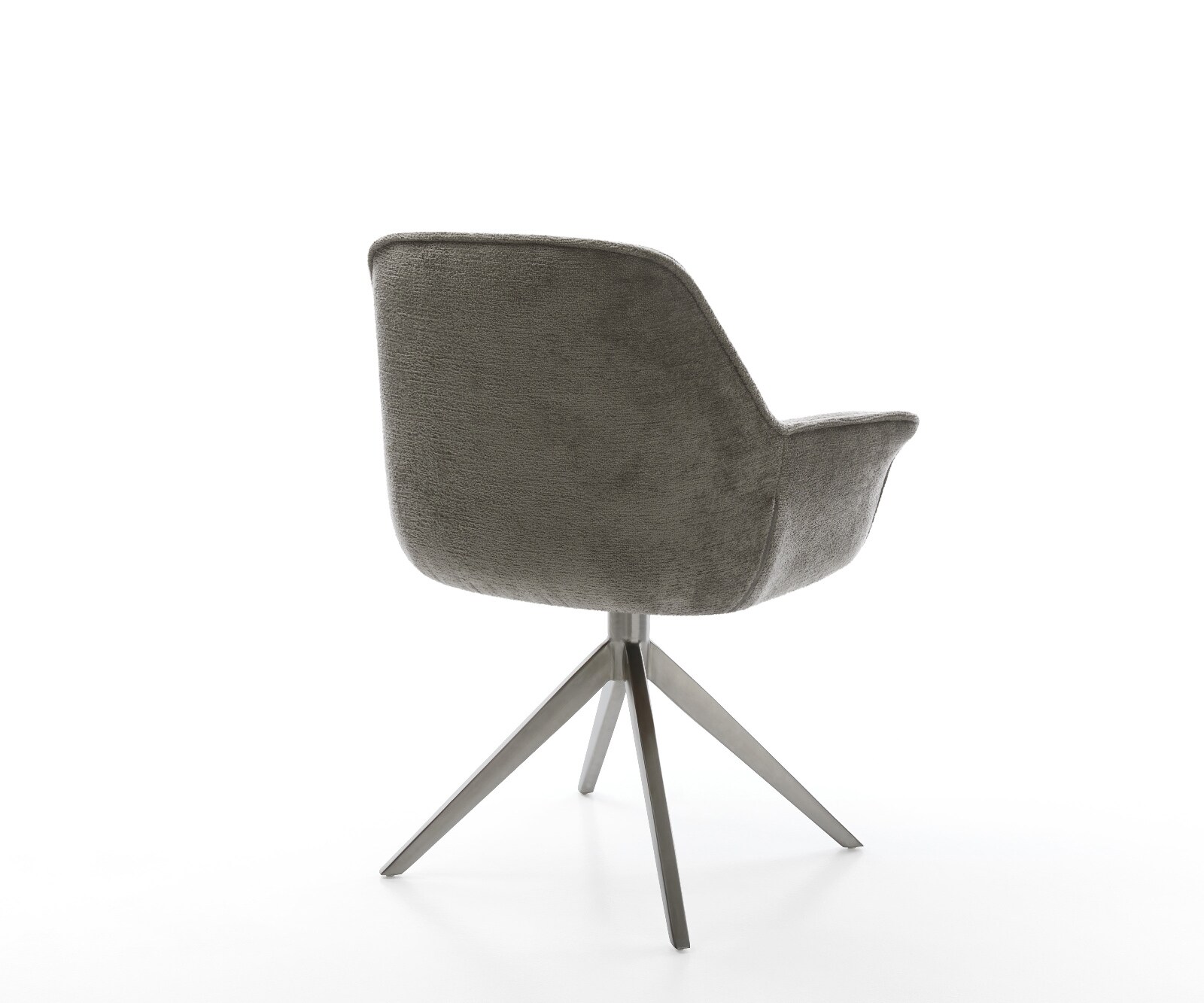 Въртящ се стол Keila-Flex с подлакътници Bouclé Soft mud Кръстосана основа широк графит Въртене на 360° Люлееща се функция 5