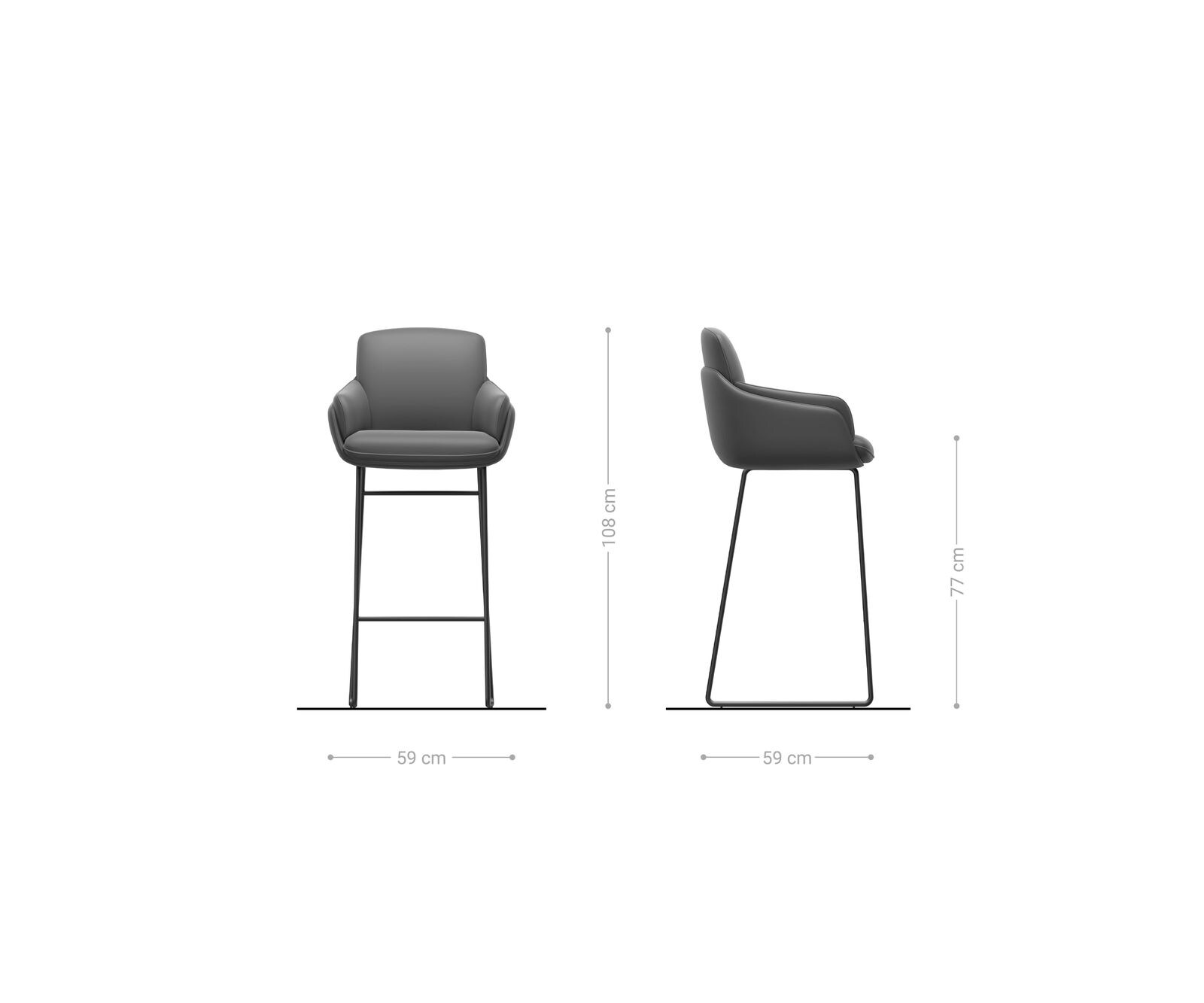 Барстол Luan-Flex материал микс кал шейна база метален джоб пружина ядро 6