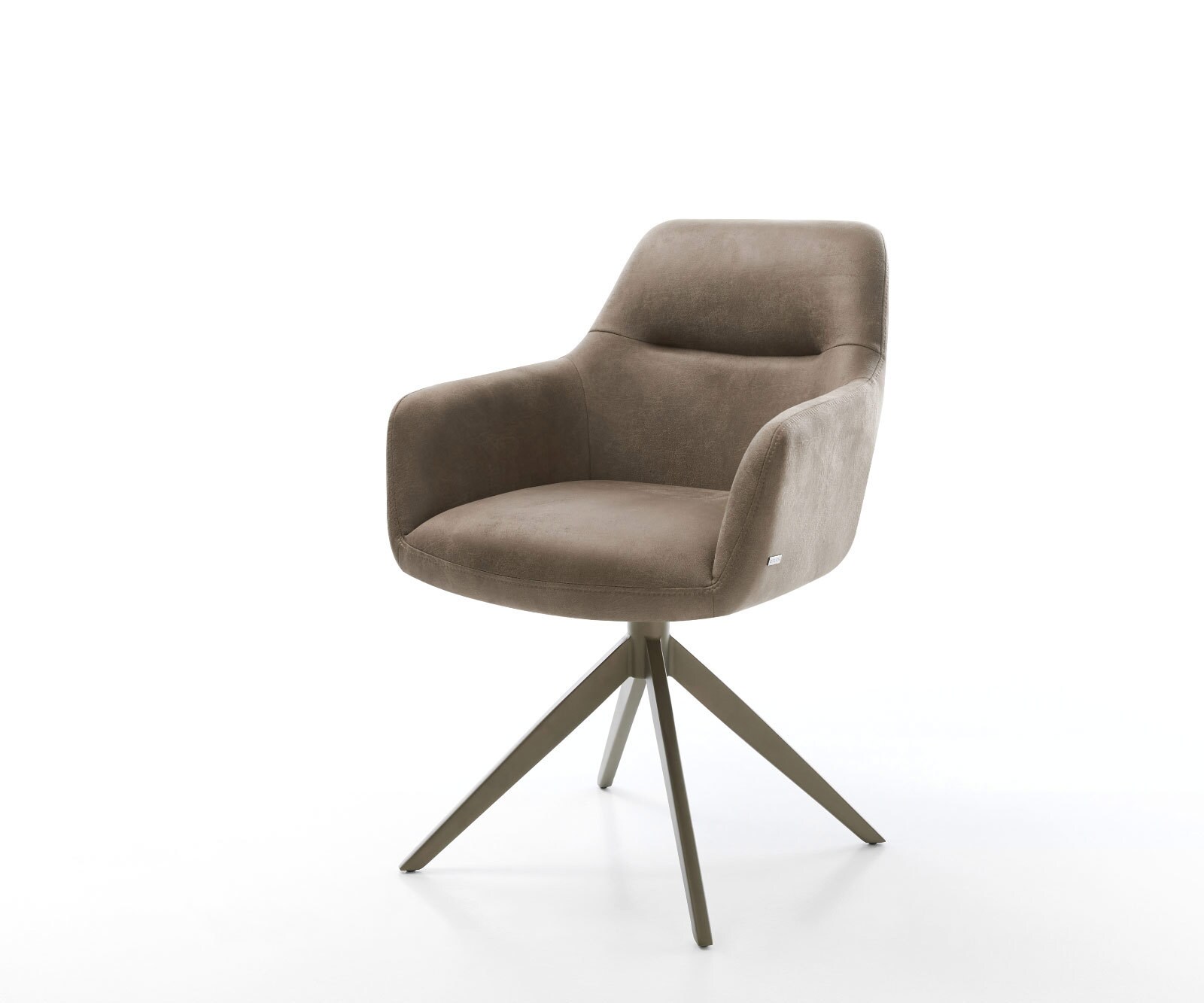 Въртящ се стол Pejo-Flex микрофибър сив цвят винтидж кръстосана рамка широк ефект покритие титан 360° завъртане люлееща функция сърцевина от джобни пружини