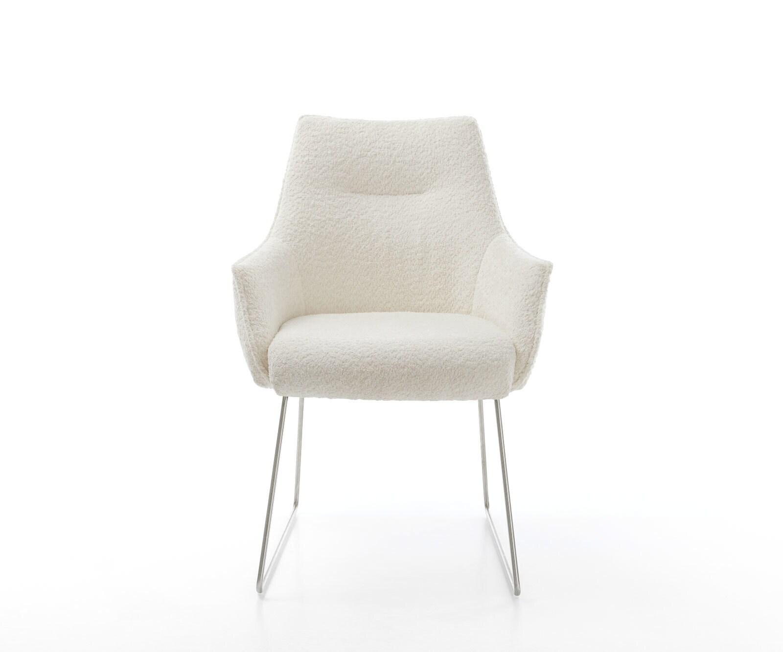 Стол Букле Бяло Извити крака Неръждаема стомана Покет пружина Alja-Flex 2