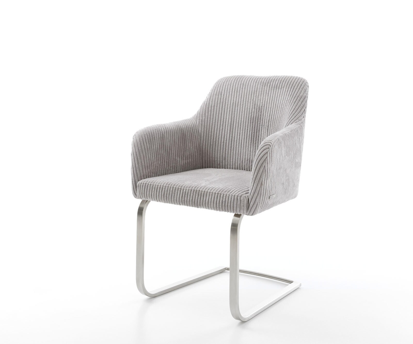 Люлеещ стол Корд Сребристо сив Конзолен крак плосък Неръждаема стомана Greg-Flex 1