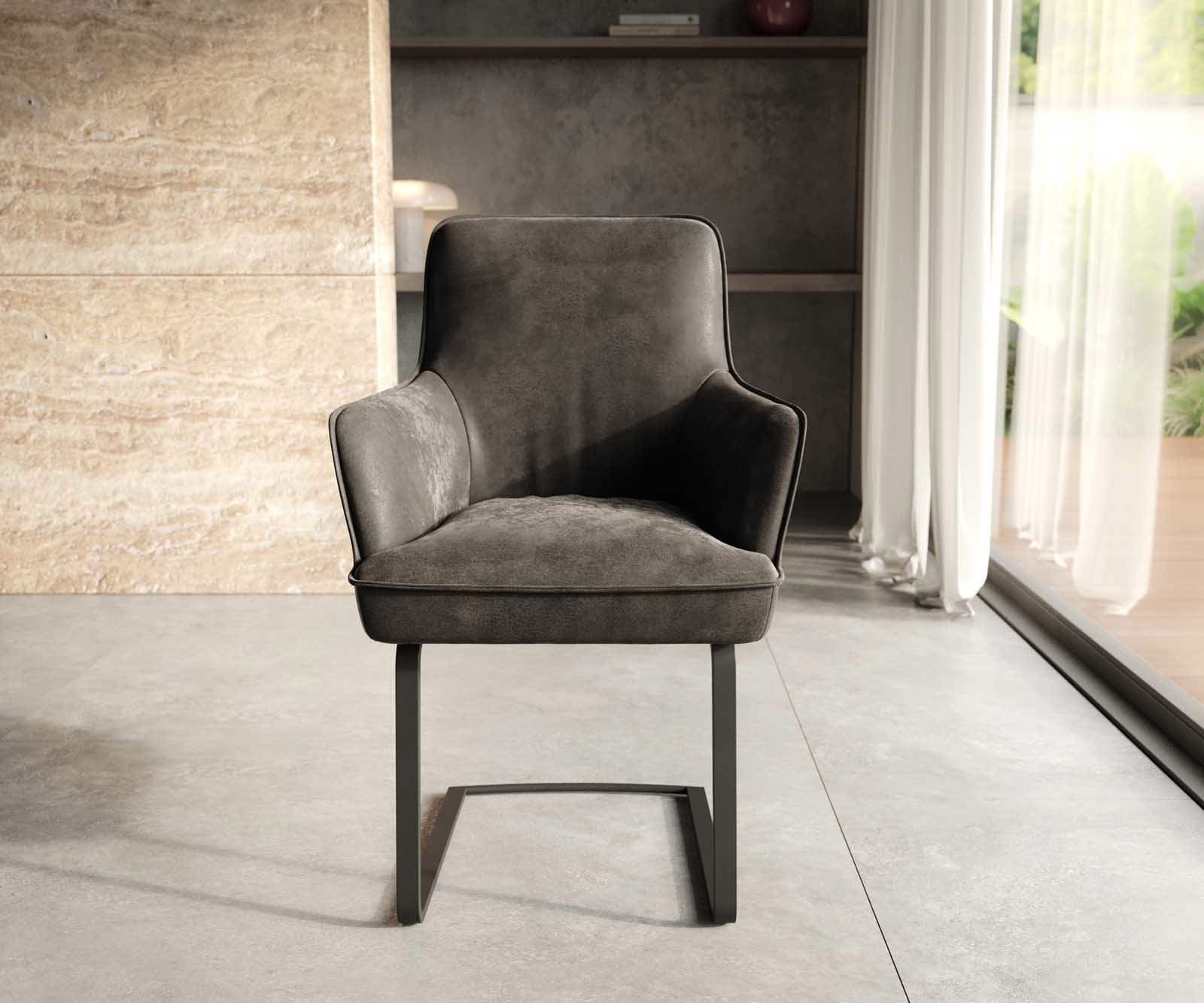 Heira-Flex конзолен стол с подлакътници антрацит винтидж конзолен стол плосък черен джоб пружина сърцевина 1 Heira-Flex конзолен стол с подлакътници антрацит винтидж конзолен стол плосък черен джоб пружина сърцевина 1