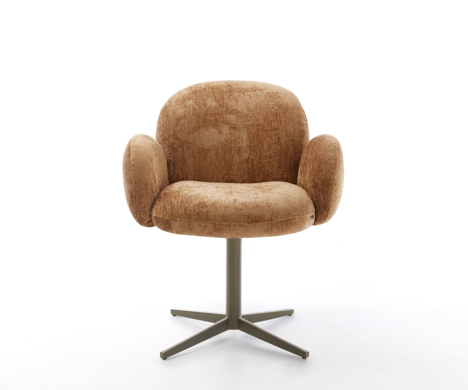 Врътящ се стол с подлакътници Шенил Ръжда Офис основа  Titan 360° въртящ се Покет пружина Nube-Flex 2