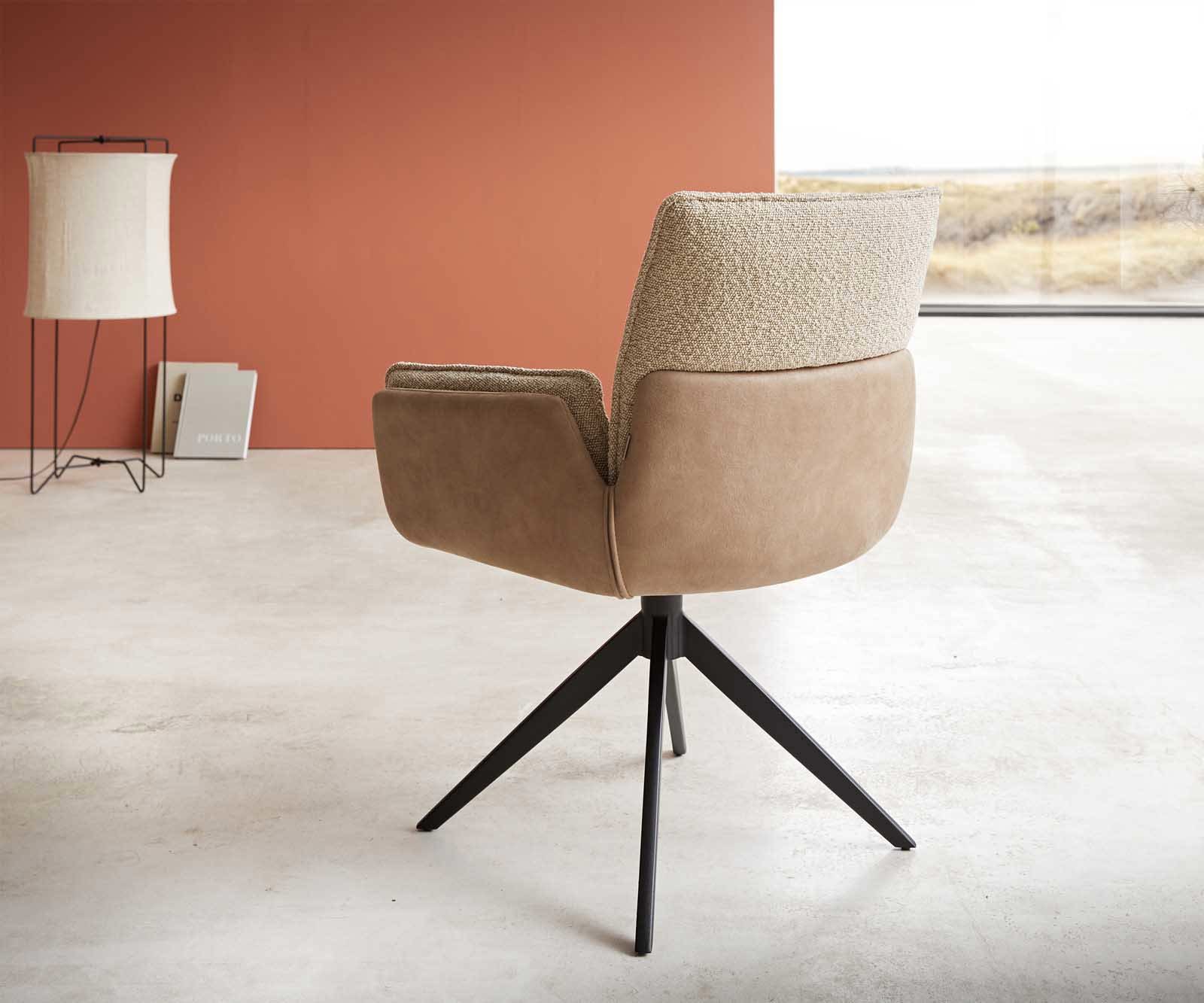 Въртящ се стол Nela-Flex материал микс кръстосана рамка 360° въртяща се 4 Въртящ се стол Nela-Flex материал микс кръстосана рамка 360° въртяща се 4