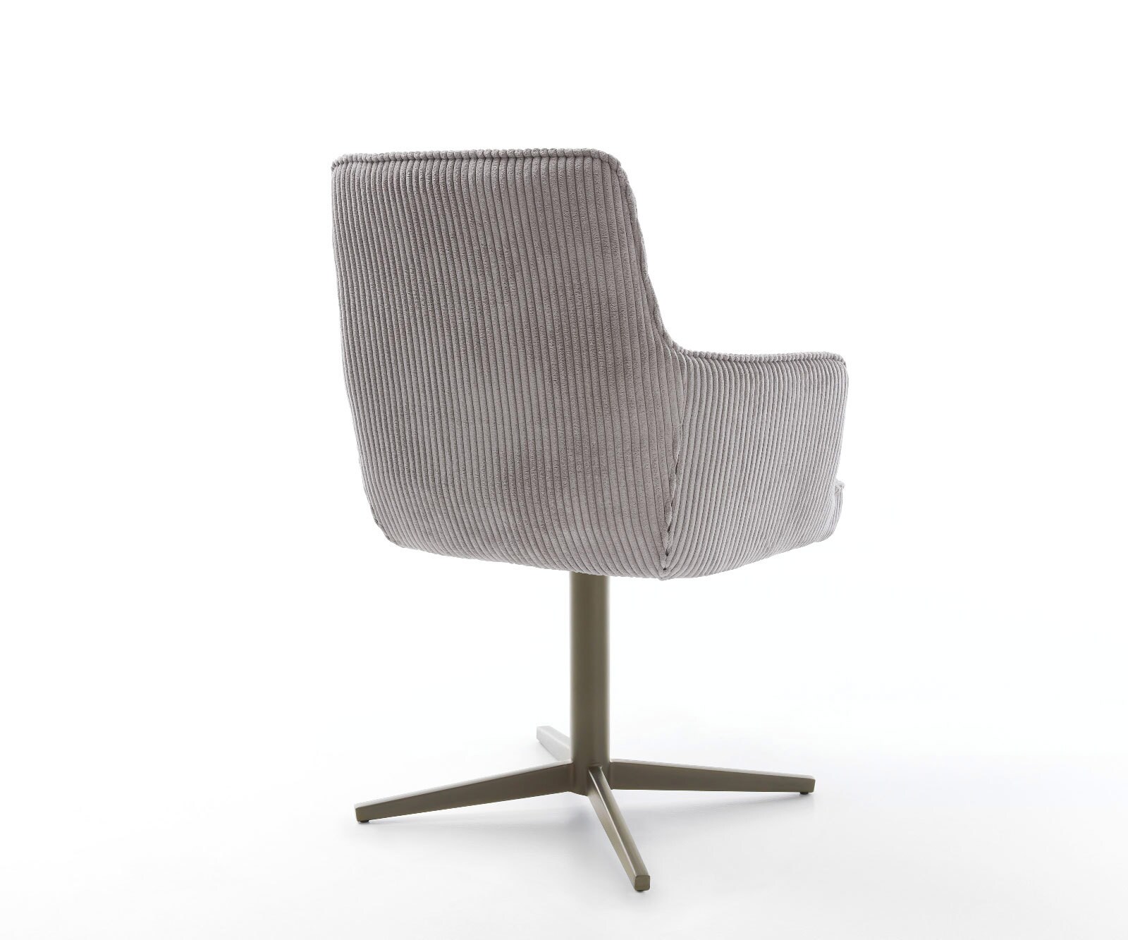 Врътящ се стол с подлакътници Корд СребристСив Офис основа  Titan 360° въртящ се Покет пружина Heira-Flex 5