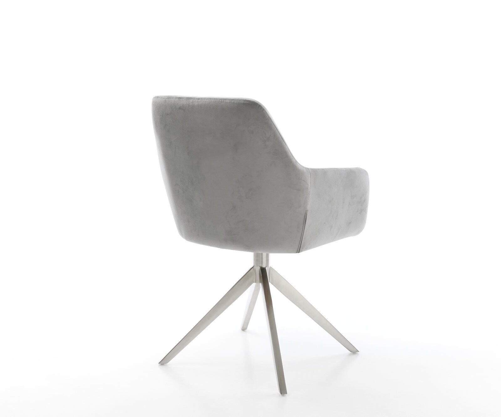 Въртящ се стол Pejo-Flex кадифено сив Кръстосана рамка от широка неръждаема стомана Завъртане на 360° Люлееща се функция Ядро от джобни пружини 4