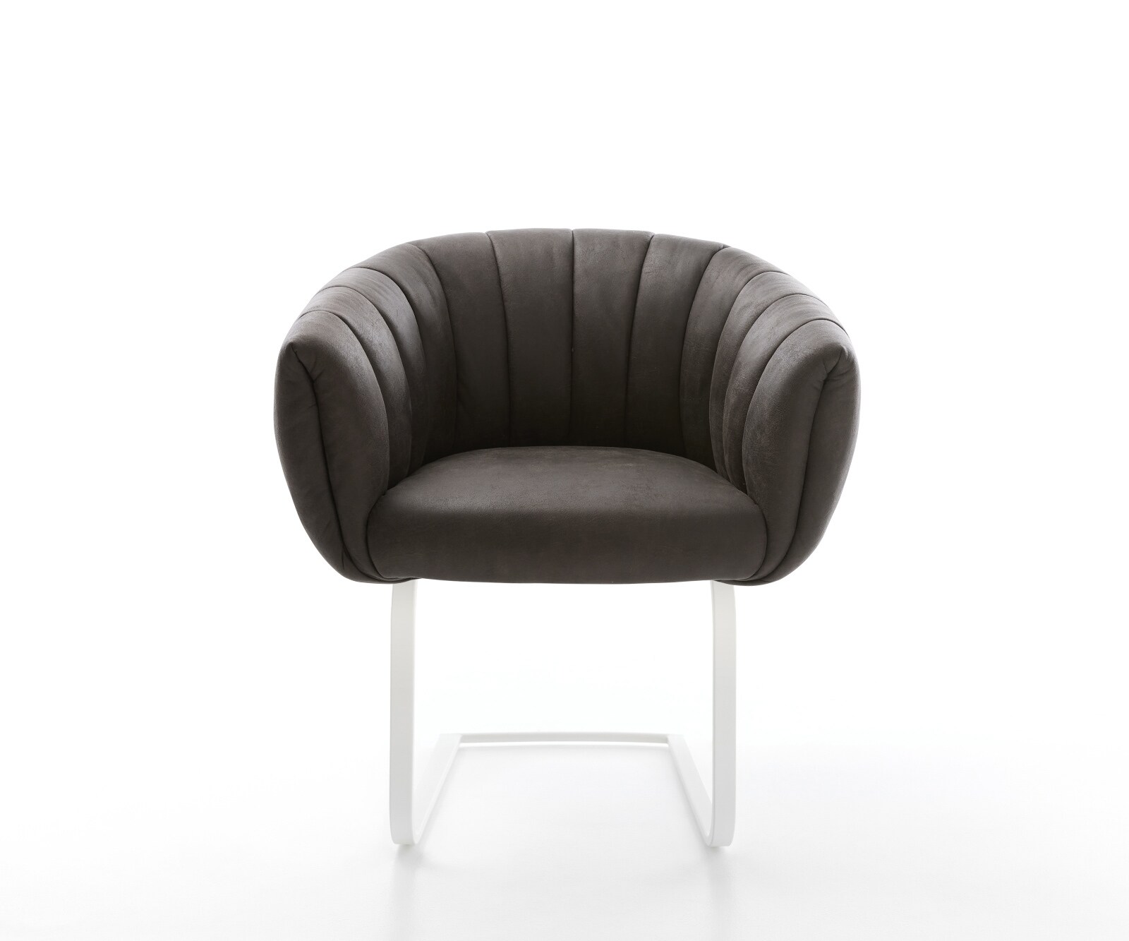 Конзолен стол Jada-Flex, микрофибър антрацит, конзолен стол плоско бяло сърцевина от джобни пружини 1