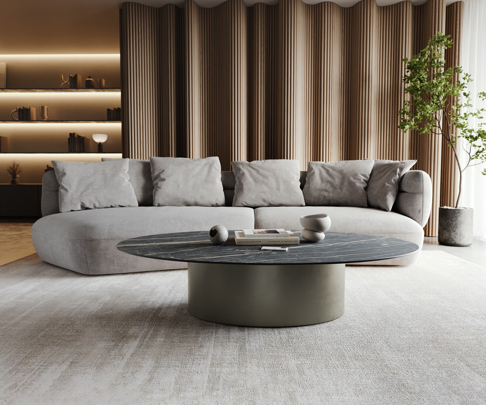 Холна маса Casilda 150x90 см Керамика Laminam®Noir Desir Кафяв, Основа с Ефектен финиш Titan  2