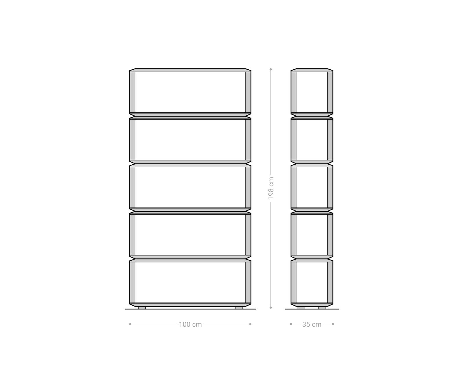 Етажерка Sakura 100x200 cm естествена акация 5 отделения 8