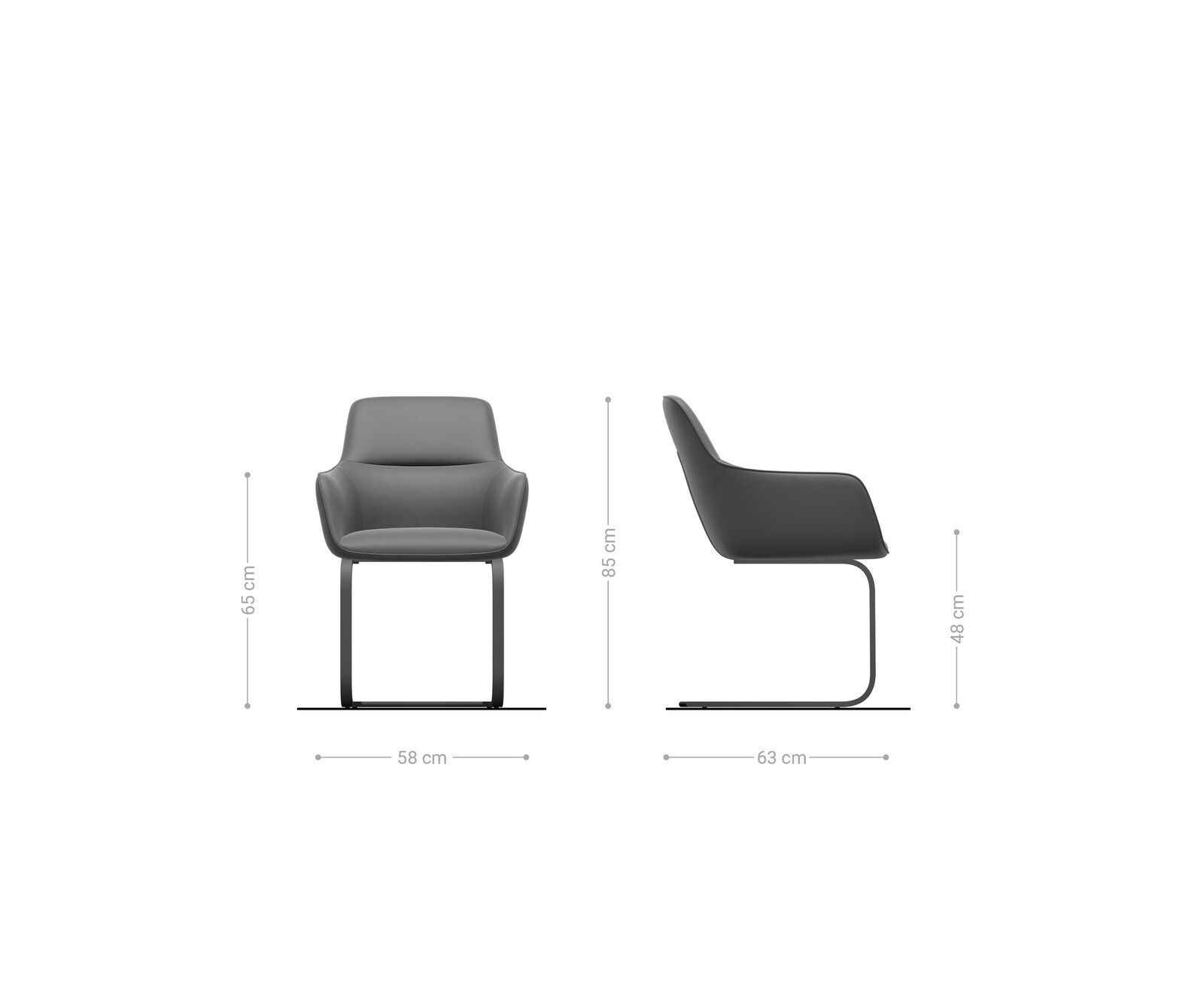 Люлеещ стол Естествена кожа Сиво-Кафяв Конзолен крак плосък Черен Pejo-Flex 6