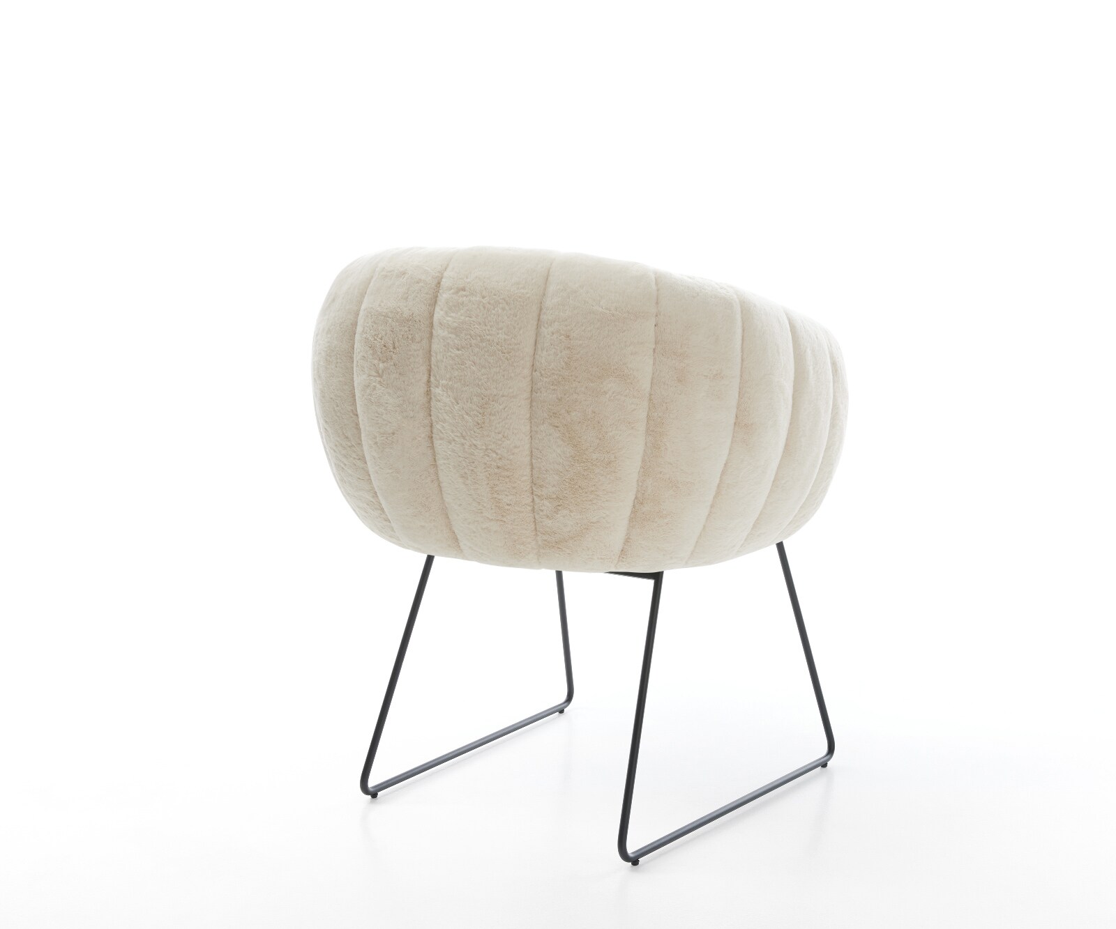 Стол за хранене Jada-Flex плюшена кремаво-бяла основа с черни джобни пружини 4