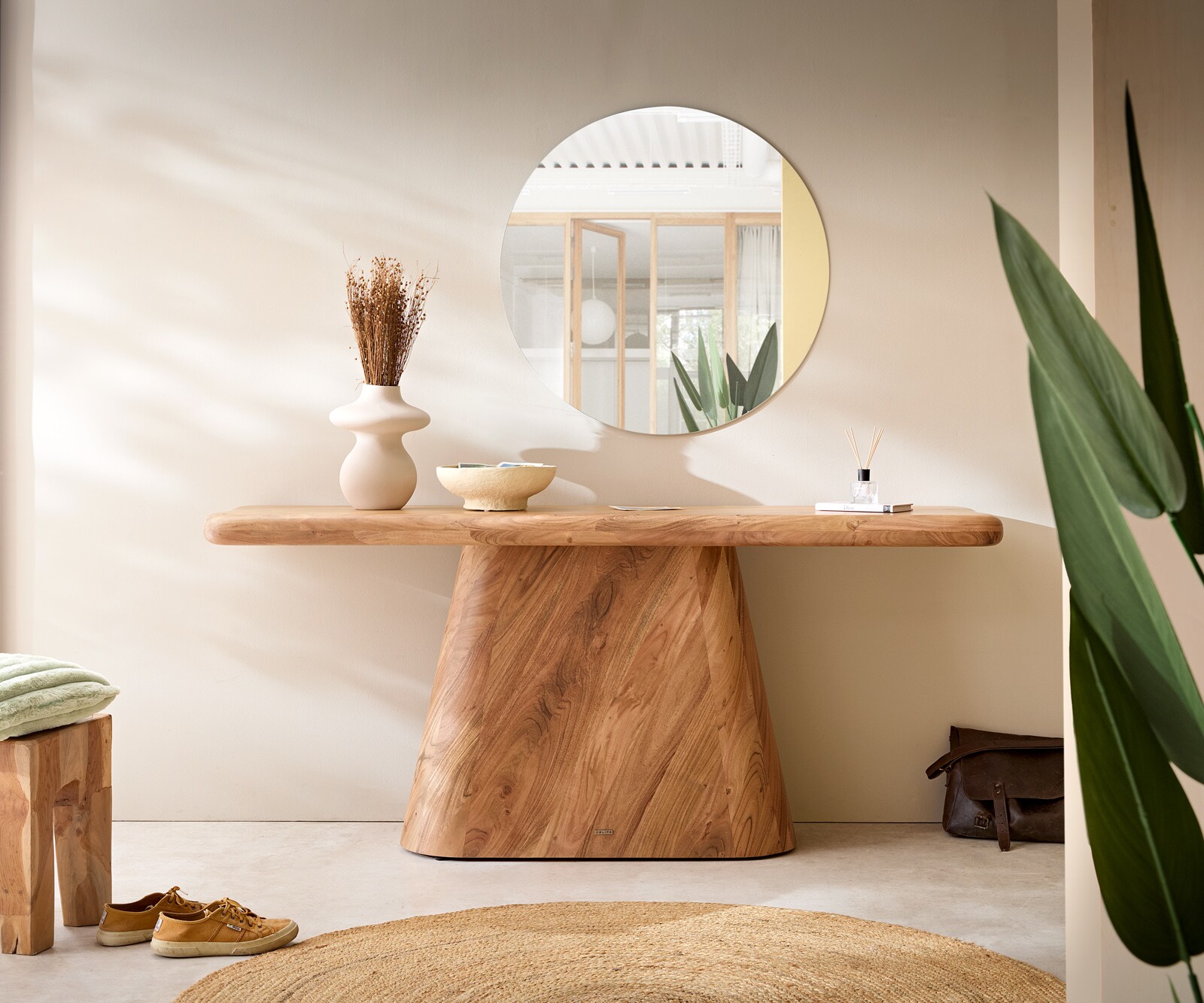 Конзолна маса Suva 180x45 cm естествена акация 1