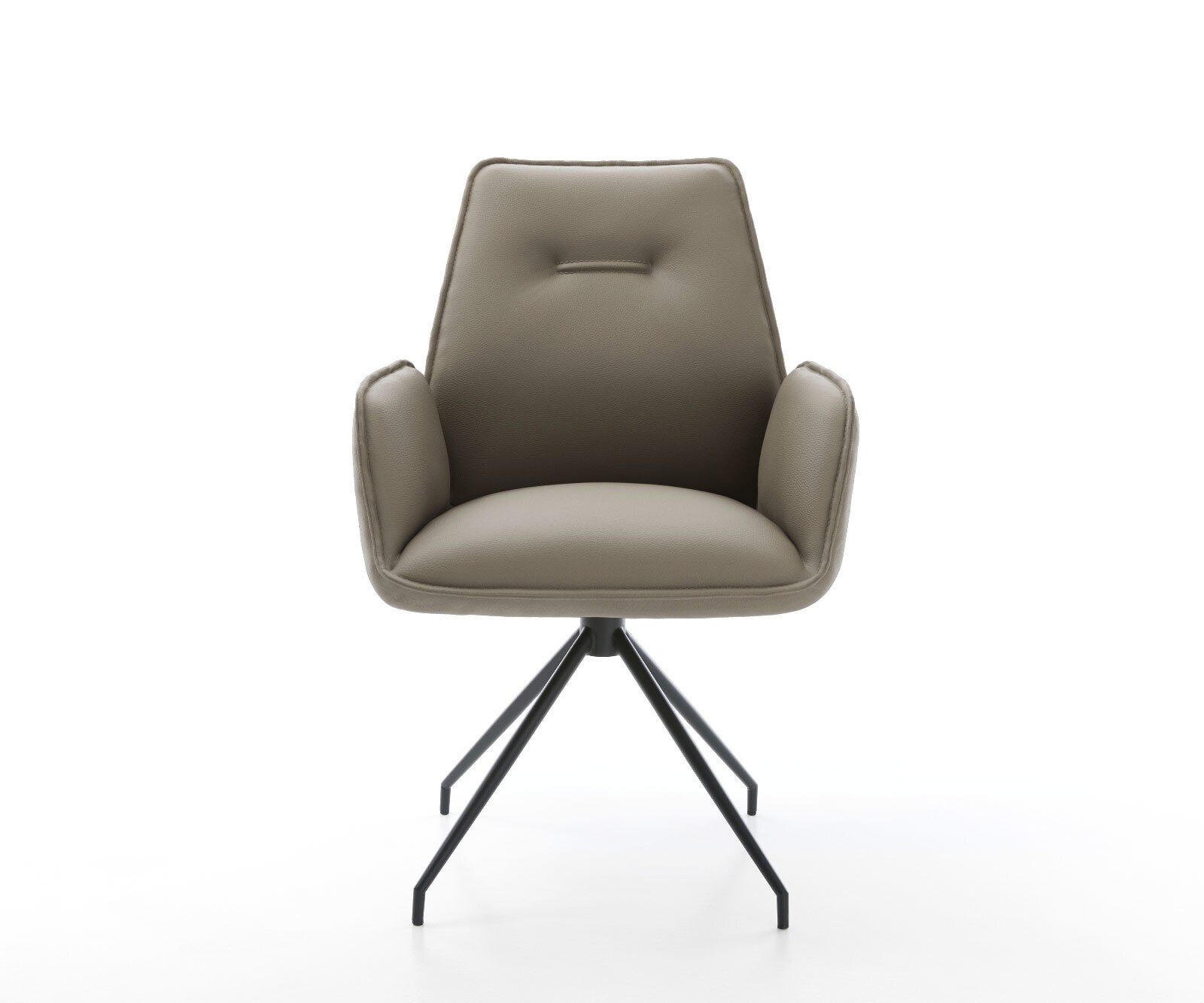 Врътящ се стол Естествена кожа Сиво-Кафяв Конус крак кръгъл Черен 180° въртящ се Zoa-Flex 2