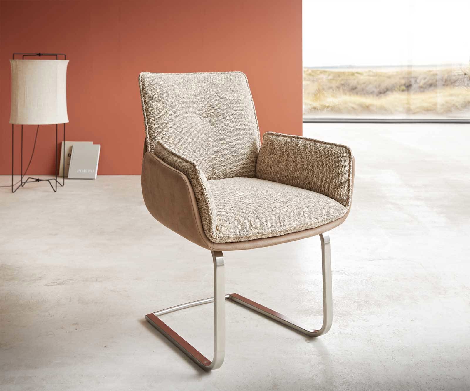 Конзолен стол Nela-Flex материал микс плоска рамка от неръждаема стомана Конзолен стол Nela-Flex материал микс плоска рамка от неръждаема стомана