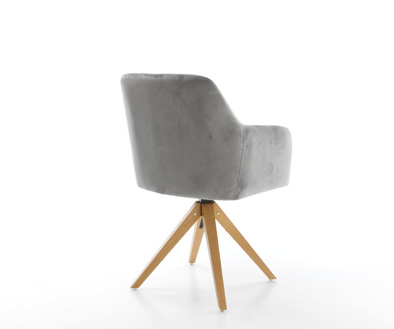 Врътящ се стол Кадифе Сив Дървена рамка  180° въртящ се Greg-Flex 4 Врътящ се стол Кадифе Сив Дървена рамка  180° въртящ се Greg-Flex 4